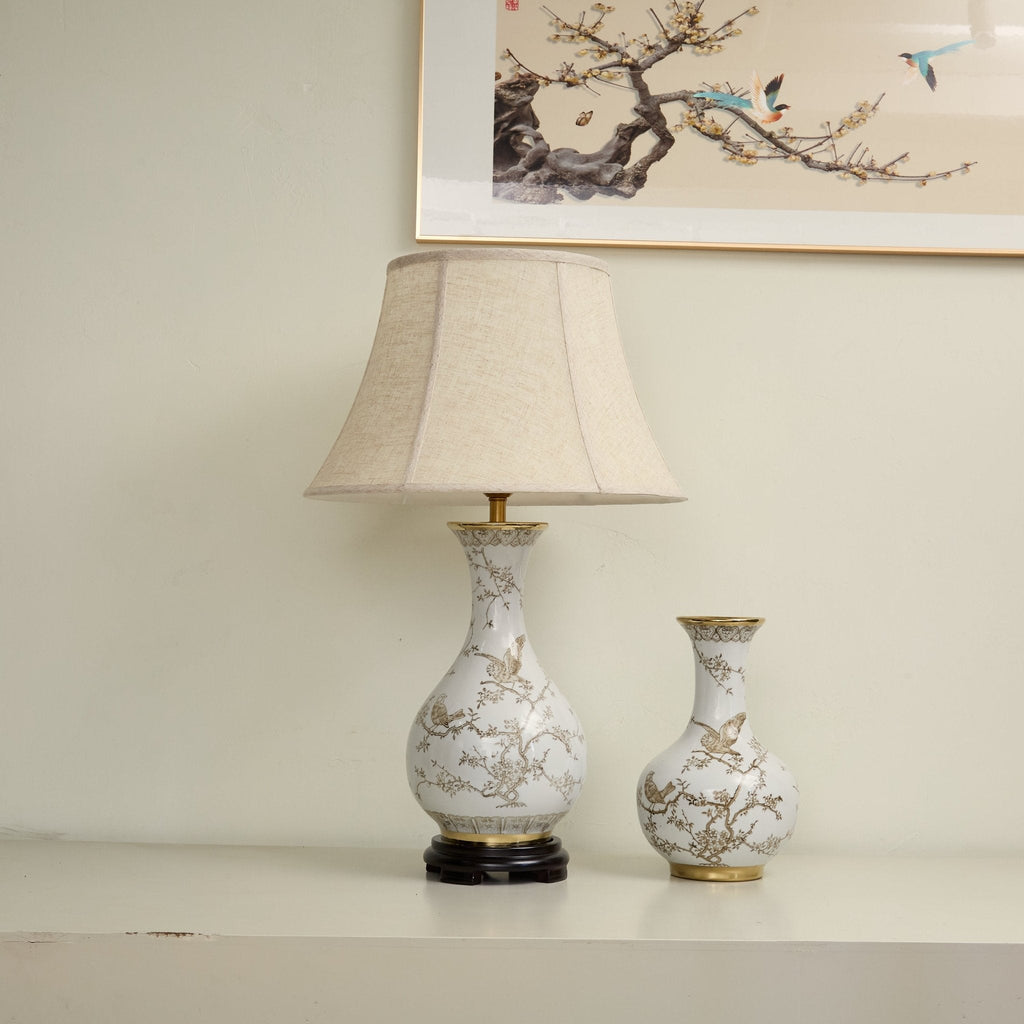 Floral Bird Ceramic Table Lamp - Vakkerlight