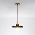 Flying Saucer Walnut Pendant Lamp - Vakkerlight