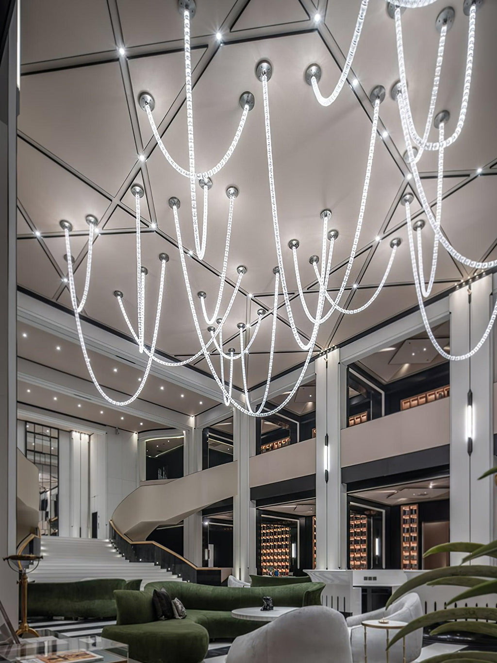The Gabriel Spiral LED Chandelier | Custom Size & Made-to-Order Lighting for Luxury Residences & Commercial Spaces
