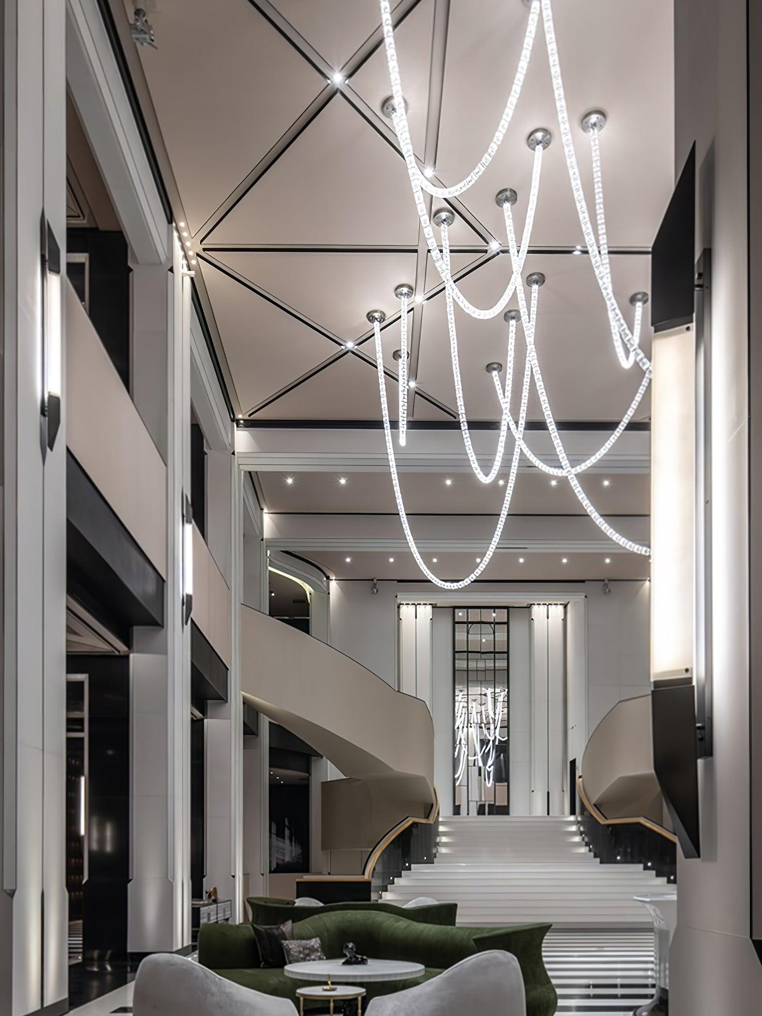 The Gabriel Cascade LED Chandelier | Custom Size & Made-to-Order Lighting for Luxury Homes & Commercial Spaces