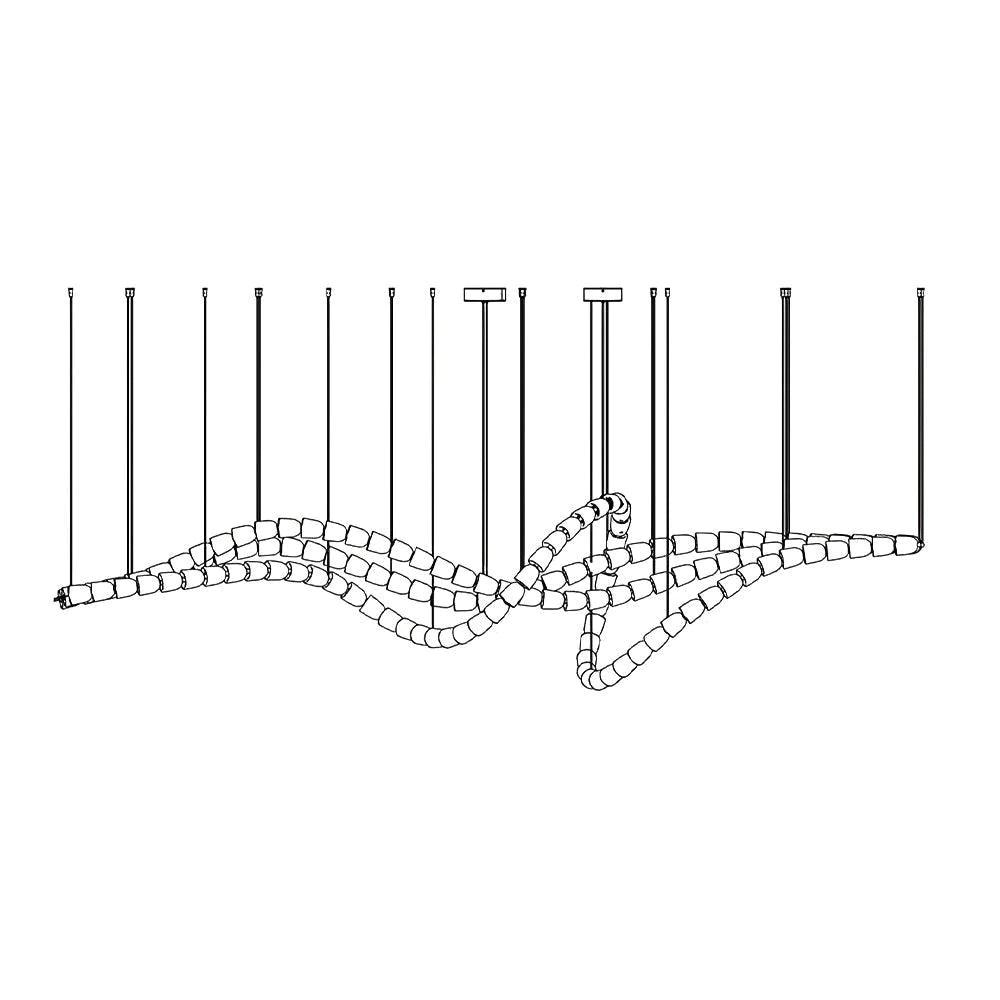 The Gabriel Waveform LED Chandelier | Custom Size & Made-to-Order Lighting for Luxury Homes & Commercial Spaces