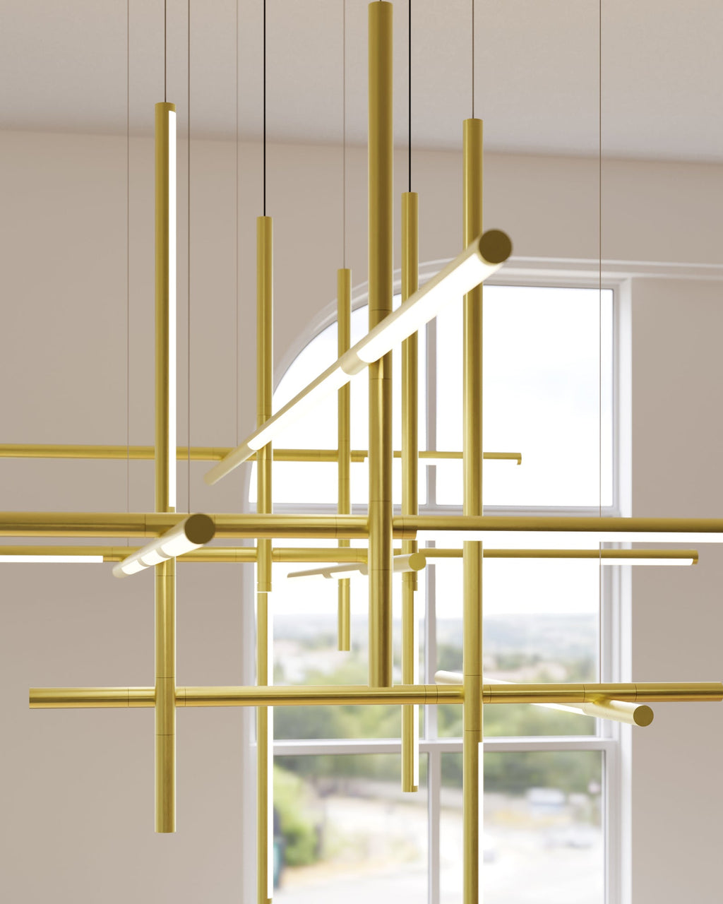Lampă suspendată liniară geometrică