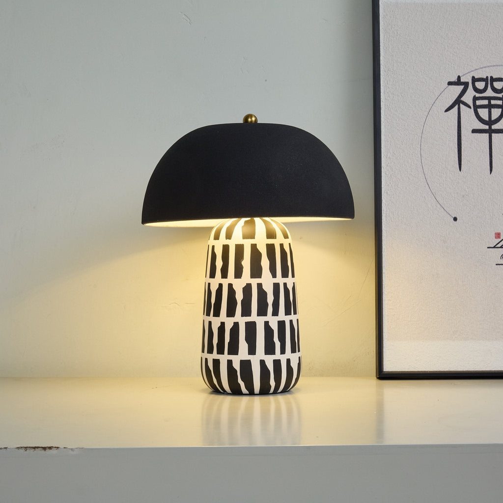 Lampă de masă ceramică cu model geometric