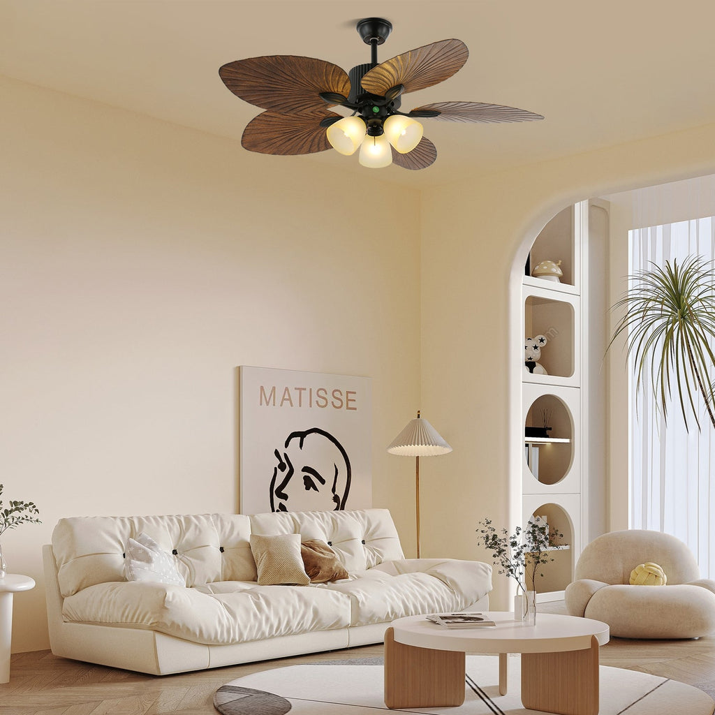 Lampă de tavan cu ventilator de frunze de bananier