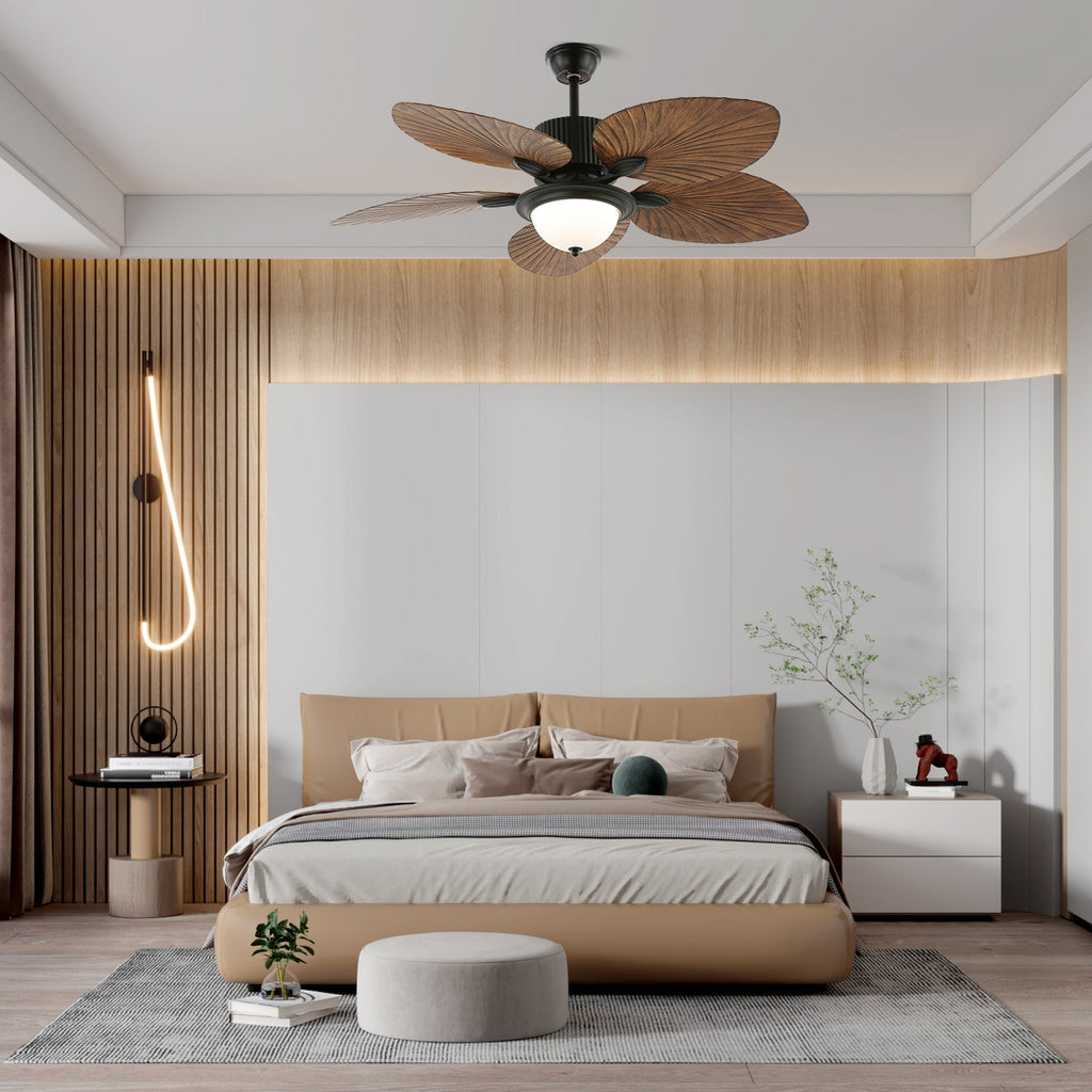 Lampă de tavan cu ventilator de frunze de bananier