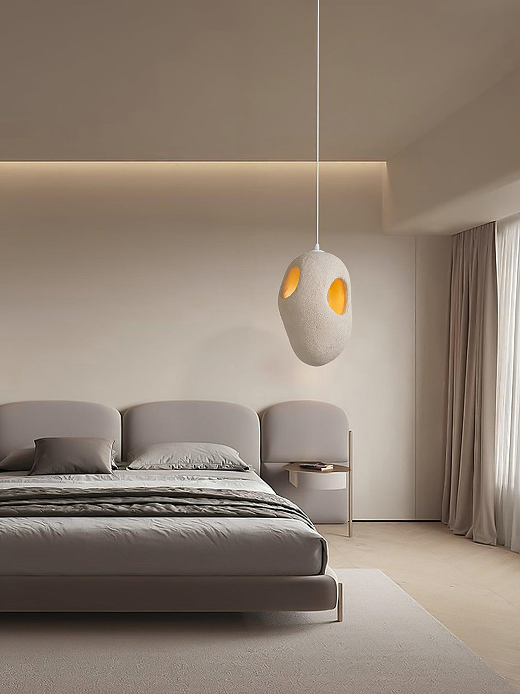 Hand-Built White Pendant Lamp