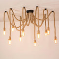 Hemp Rope Scattered Flower Chandelier - Vakkerlight