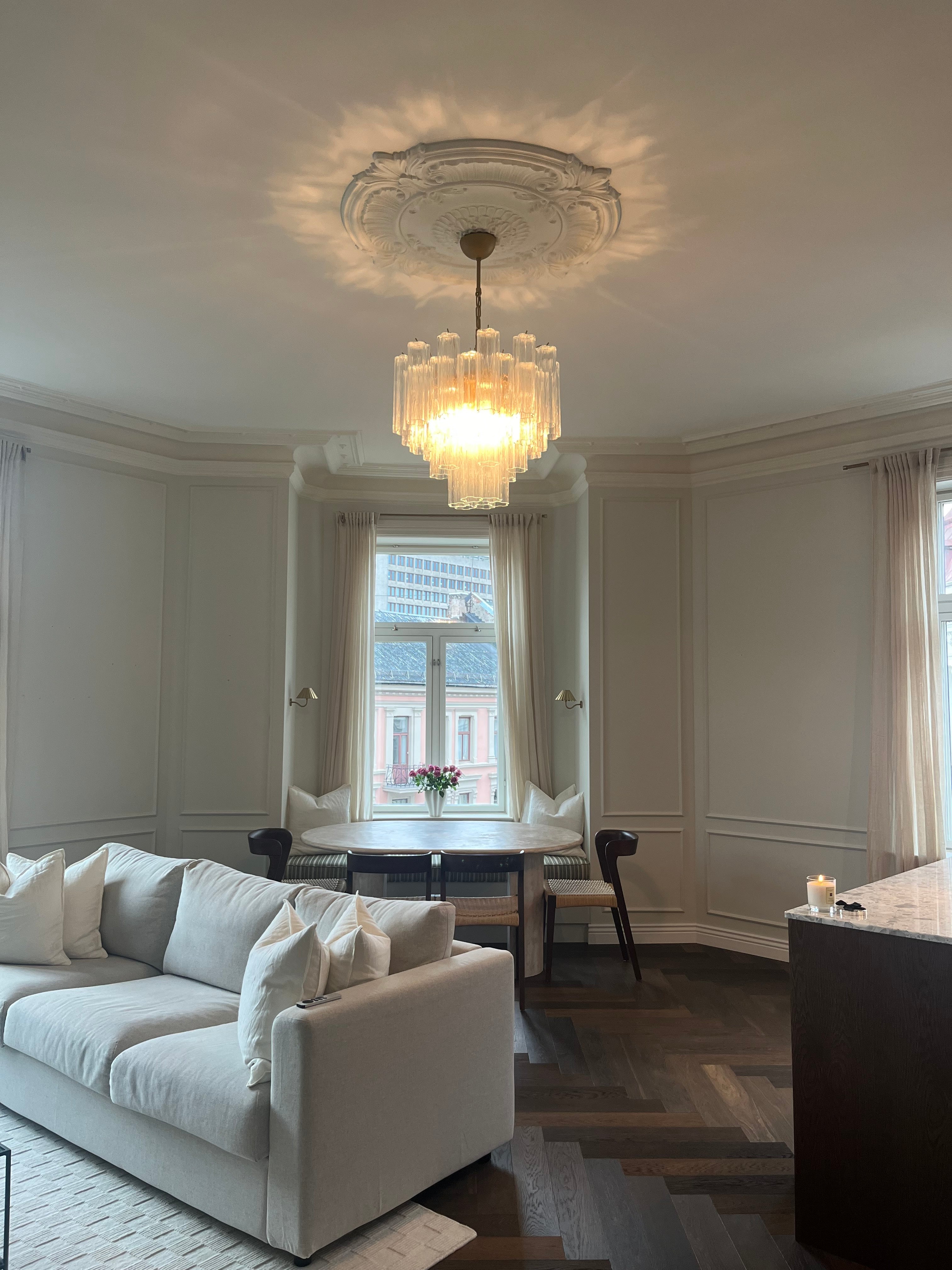 Mid-Century Murano Chandelier | Punto di Luce |  36 Clear Glass Tubes