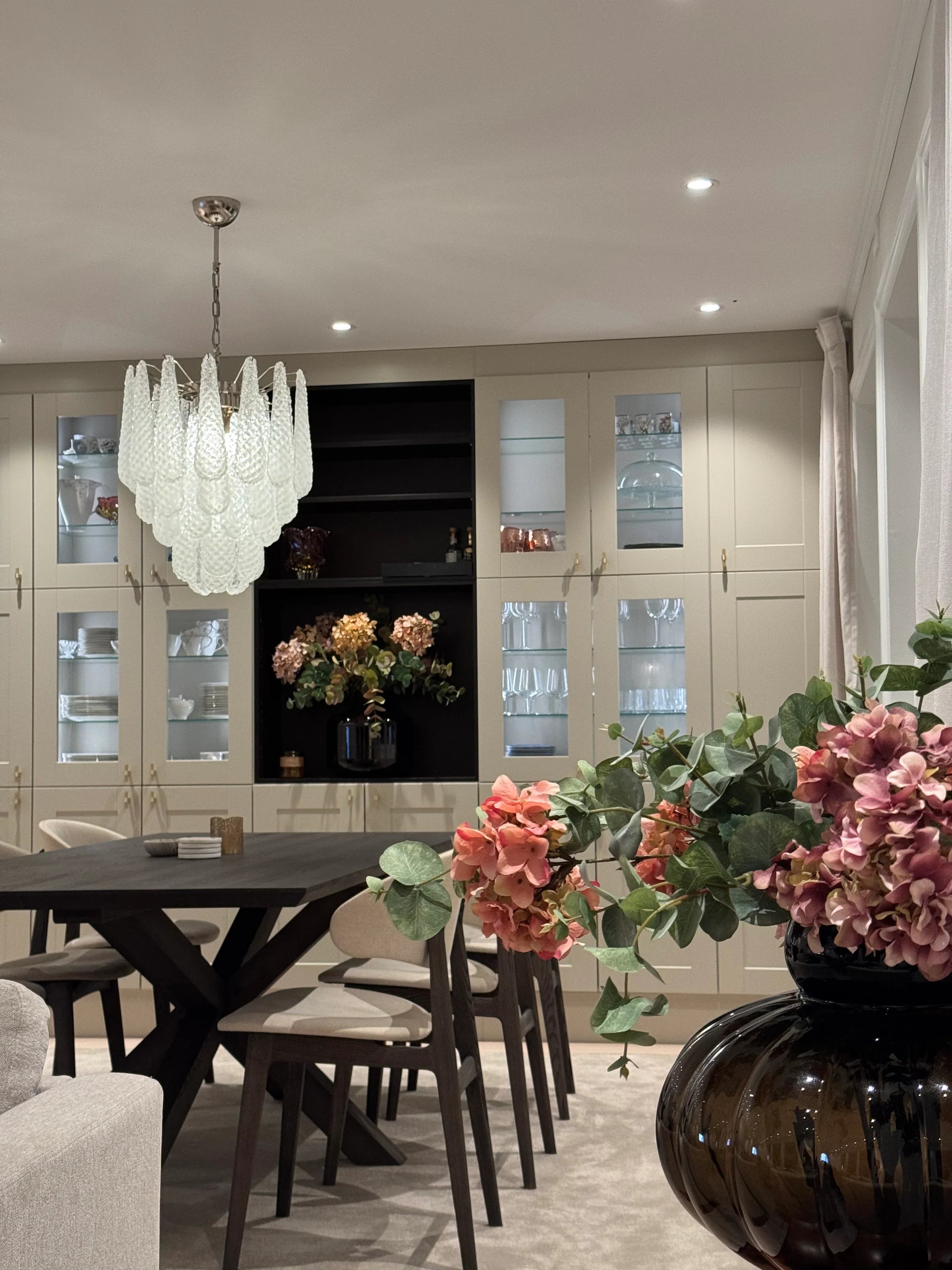 Mid-Century Murano Chandelier | Punto di Luce |  41 Clear Drop Glasses