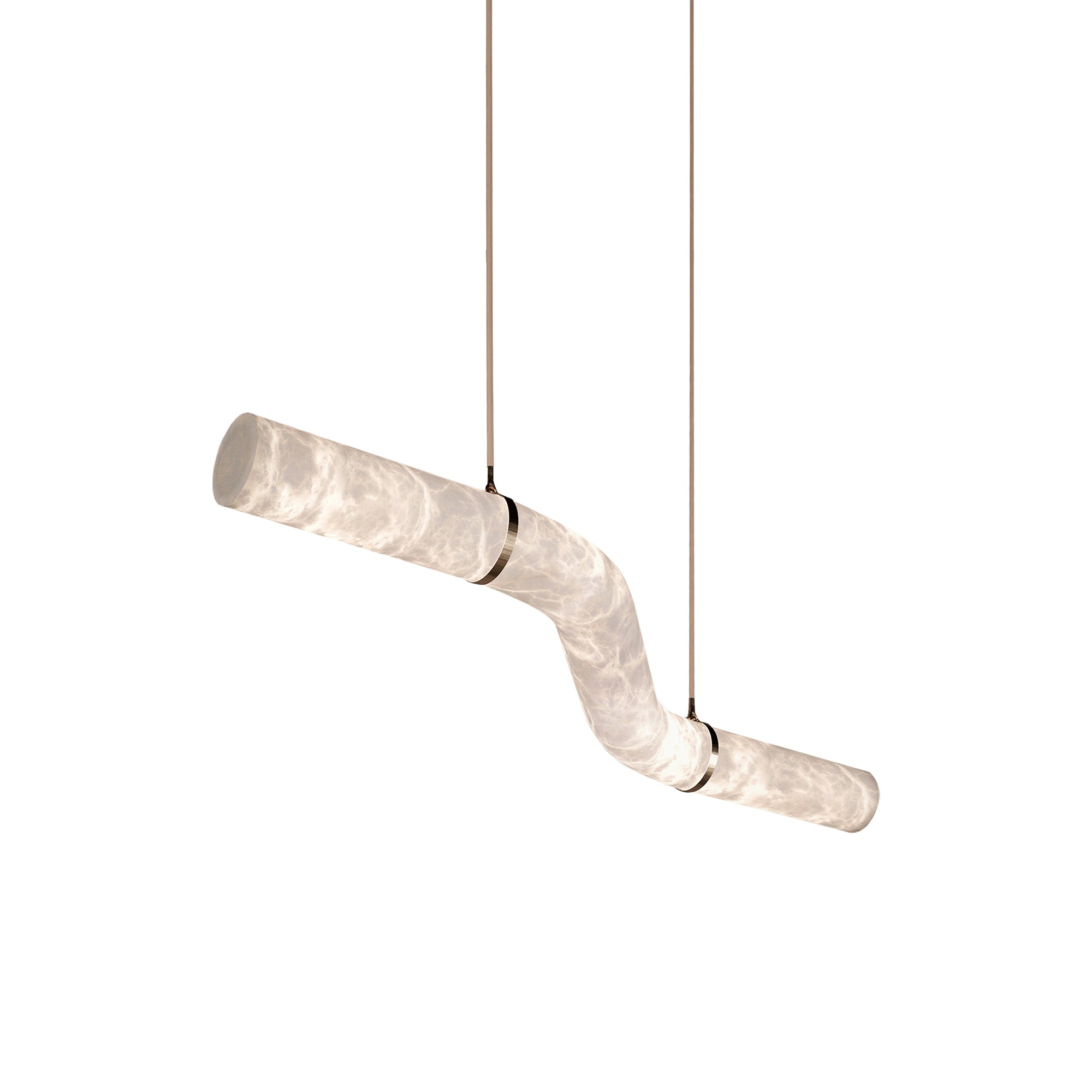 Lampă suspendată din alabastru, cu design aerodinamic