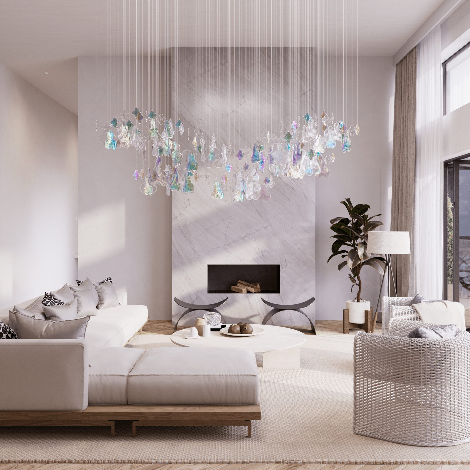 Iris Iridescent Blossom Chandelier