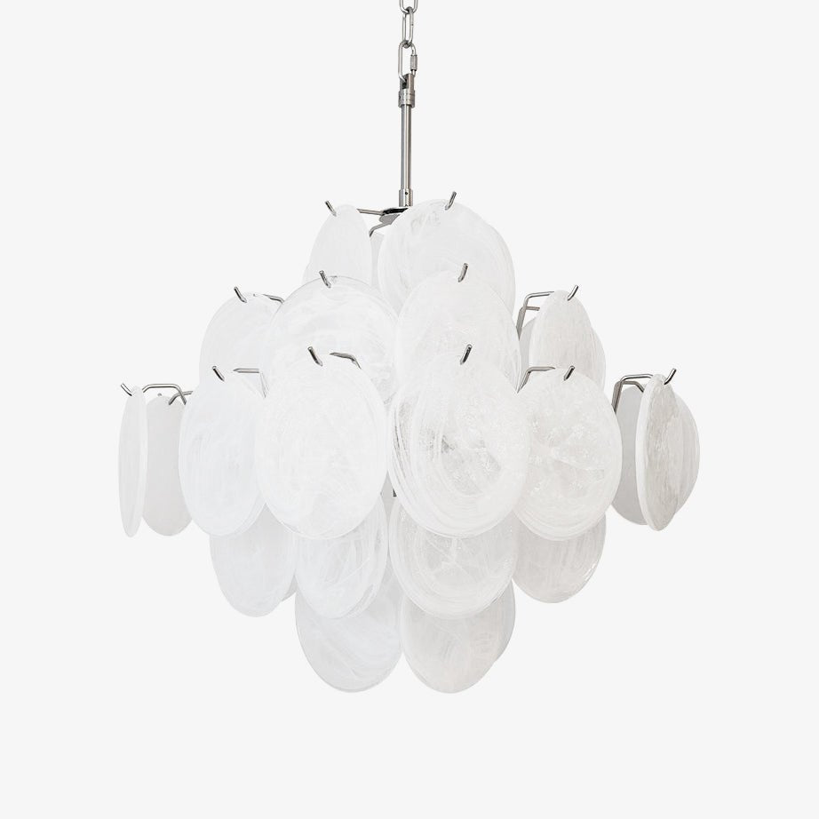 Isadora Murano White Disc Chandelier - Vakkerlight