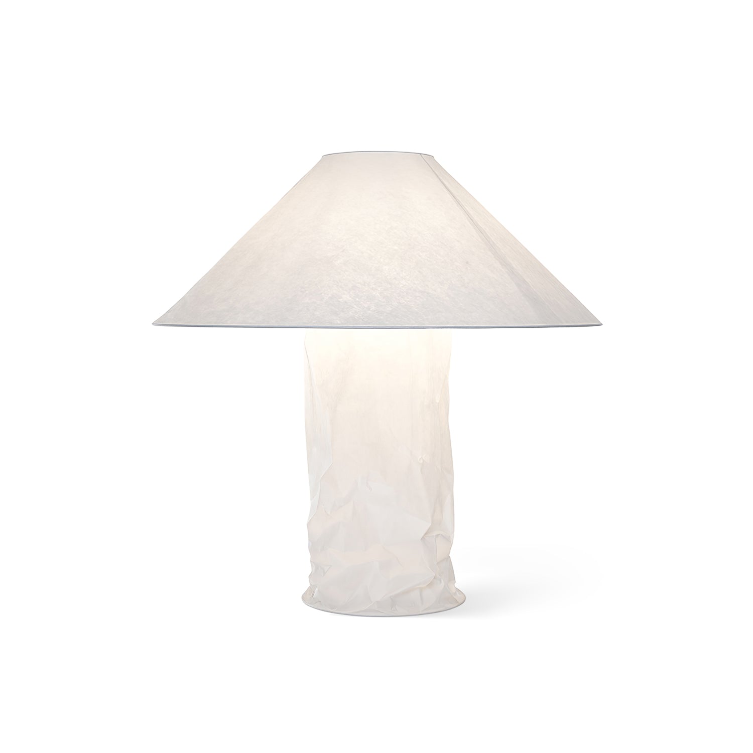 Lampă de masă din hârtie ondulată