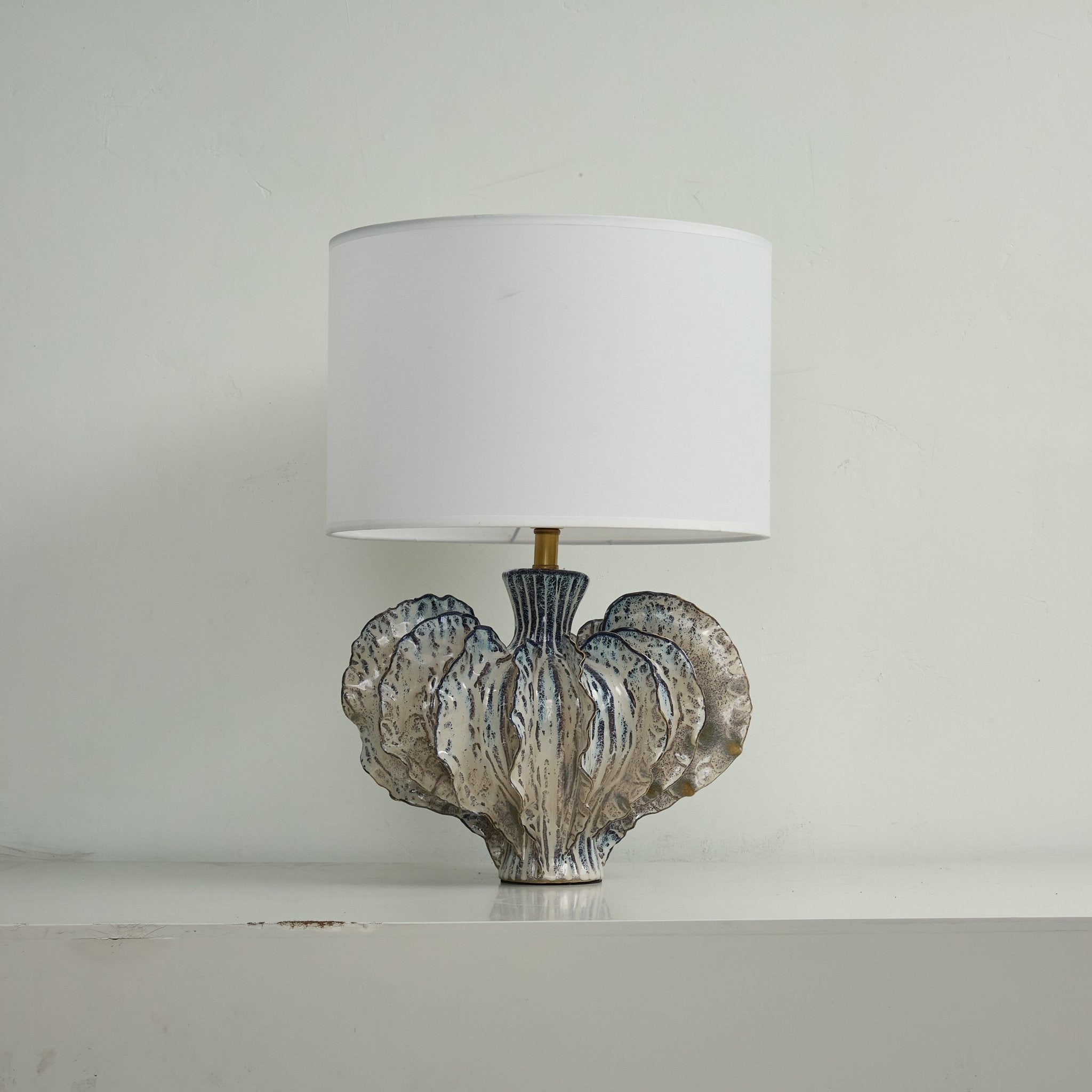 Lampă de masă ceramică în formă de frunză