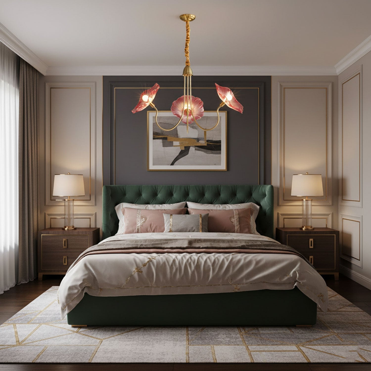 Lotus Leaf Glass Chandelier