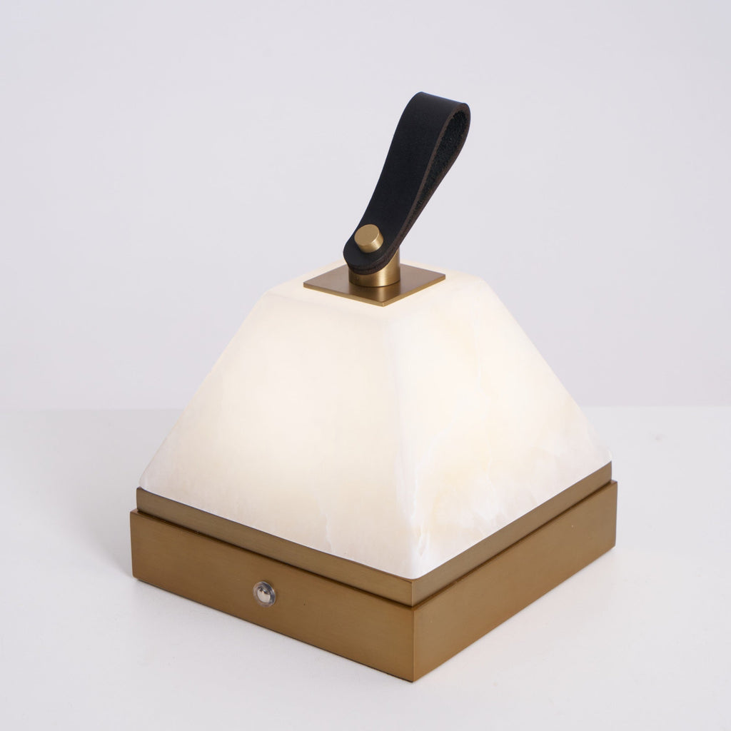 Luma Cube Alabaster Portable Lamp