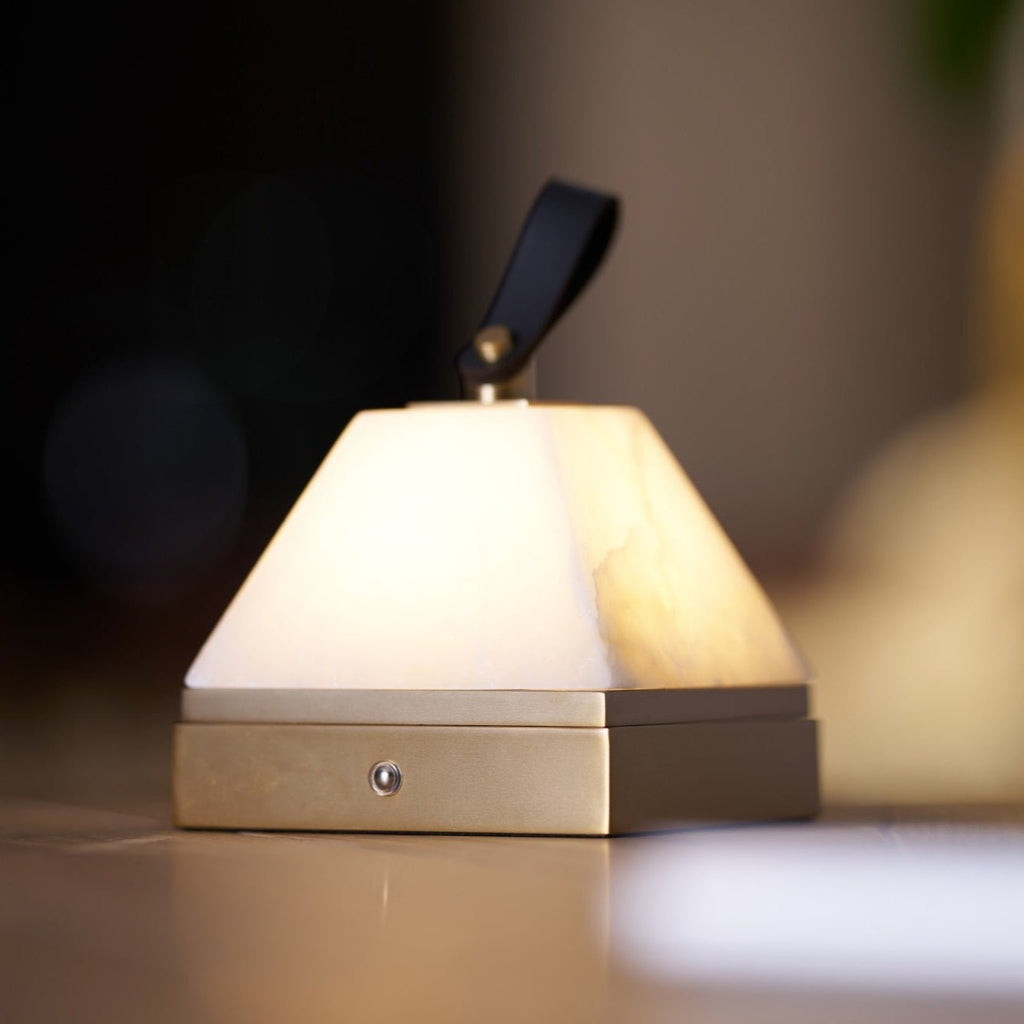 Luma Cube Alabaster Portable Lamp