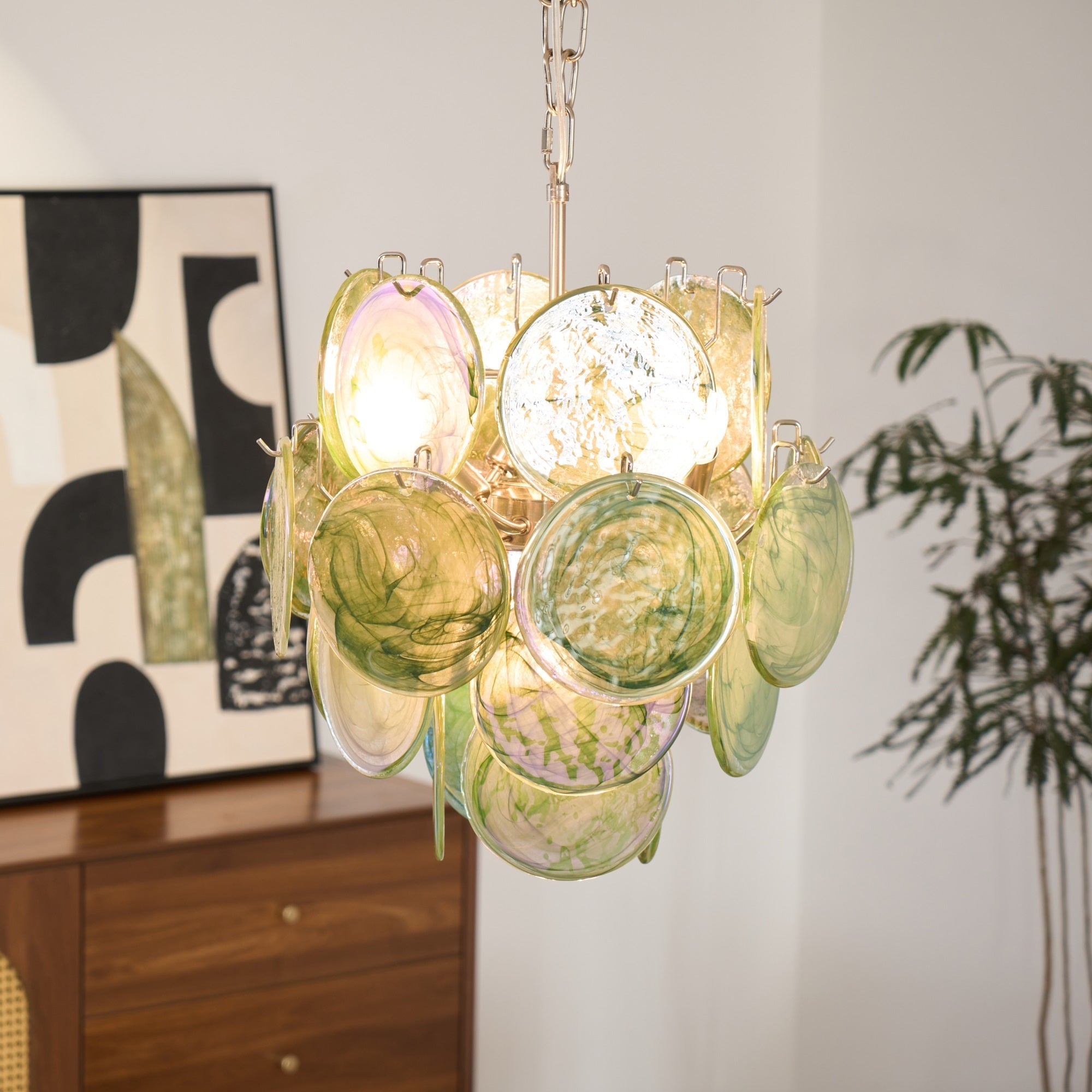 Lunaria Disc Murano Chandelier