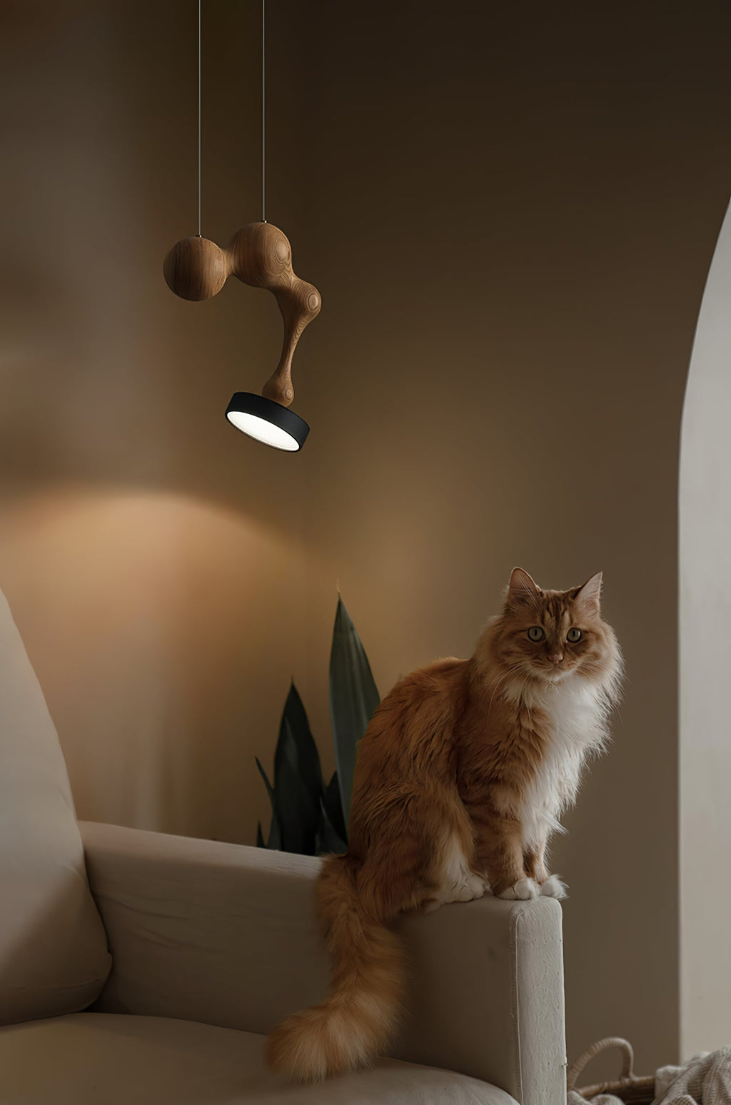 Lampă pandantiv din lemn Molecule