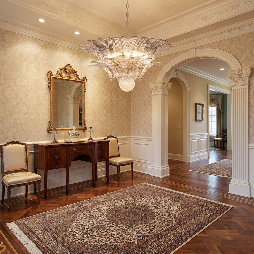 Murano Palmette Transparent Chandelier