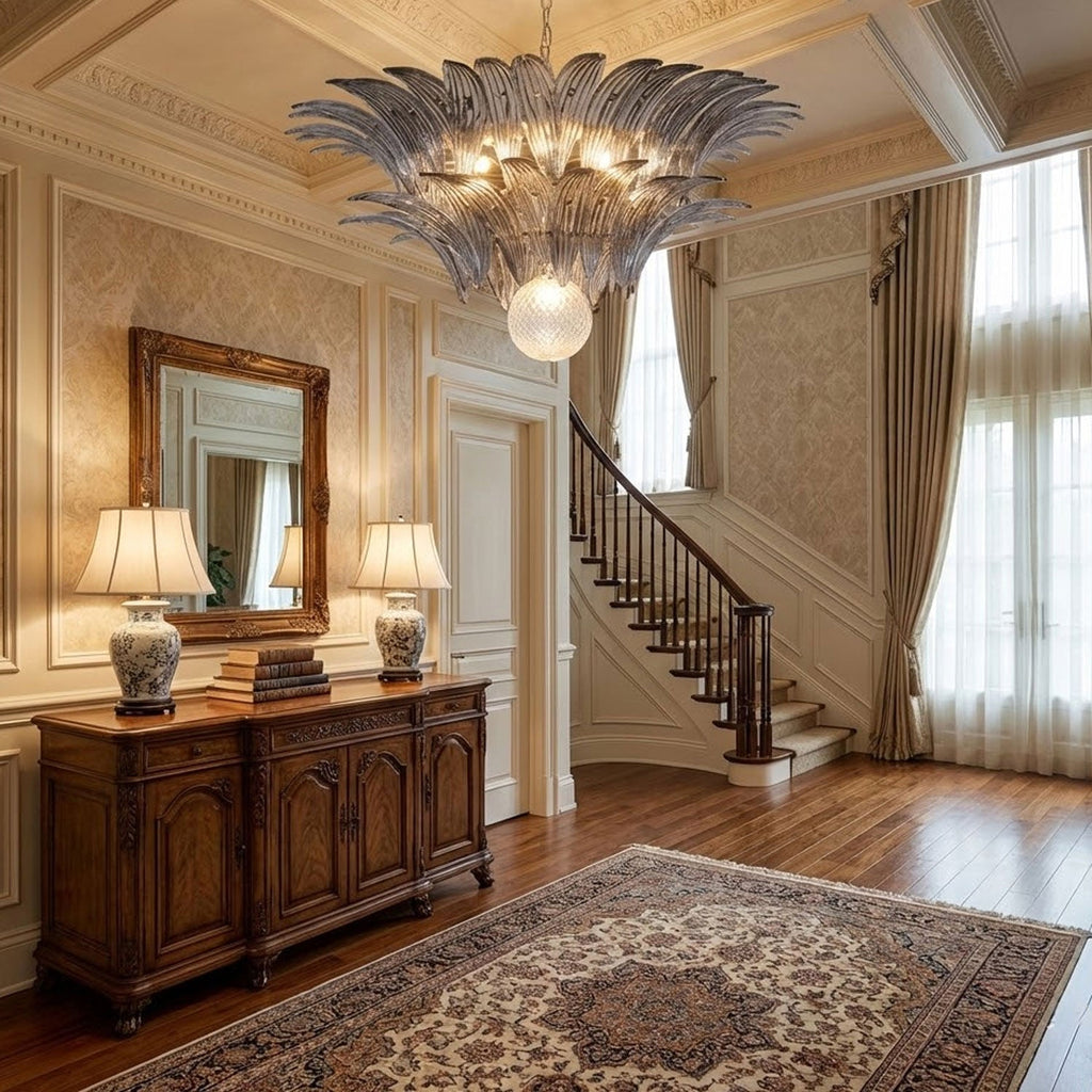Murano Palmette Transparent Chandelier