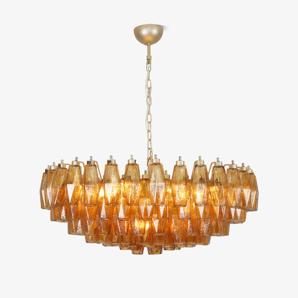 Murano Rhombus Amber Glass Chandelier - Vakkerlight