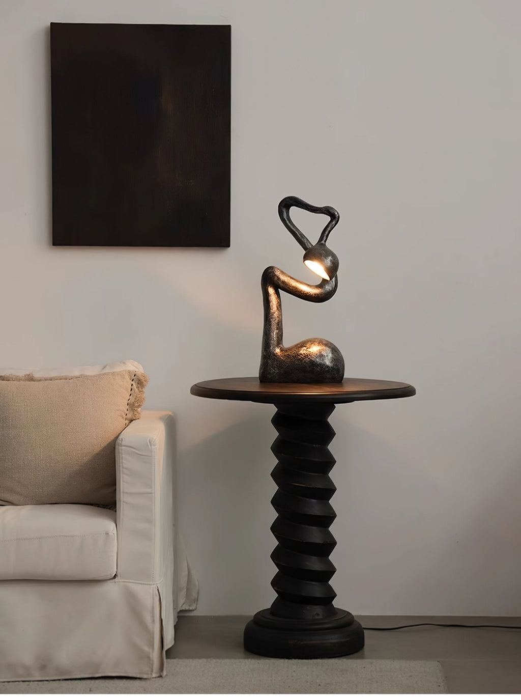 Lampă de masă cu sculptură de smirnă 