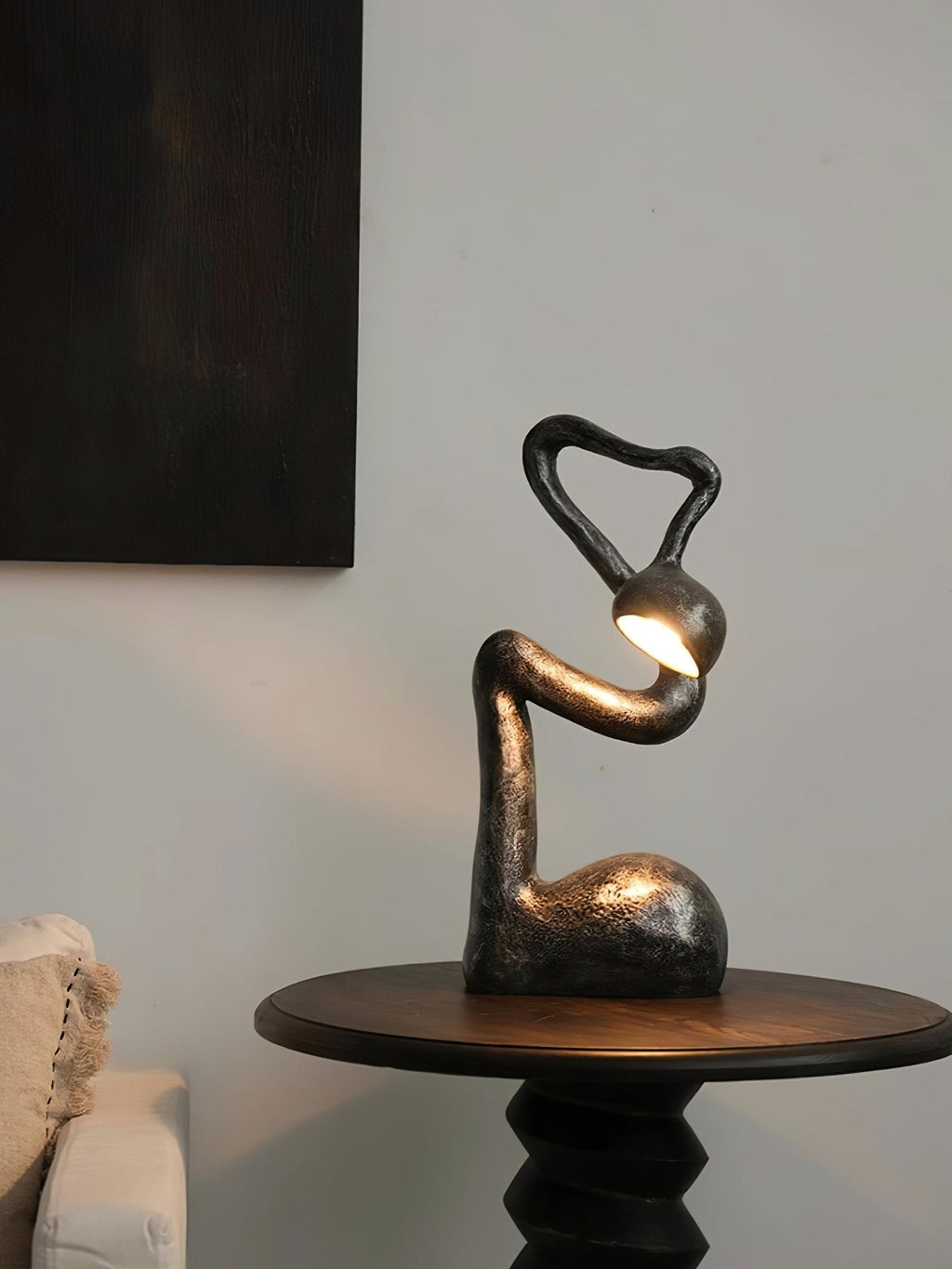 Lampă de masă cu sculptură de smirnă 