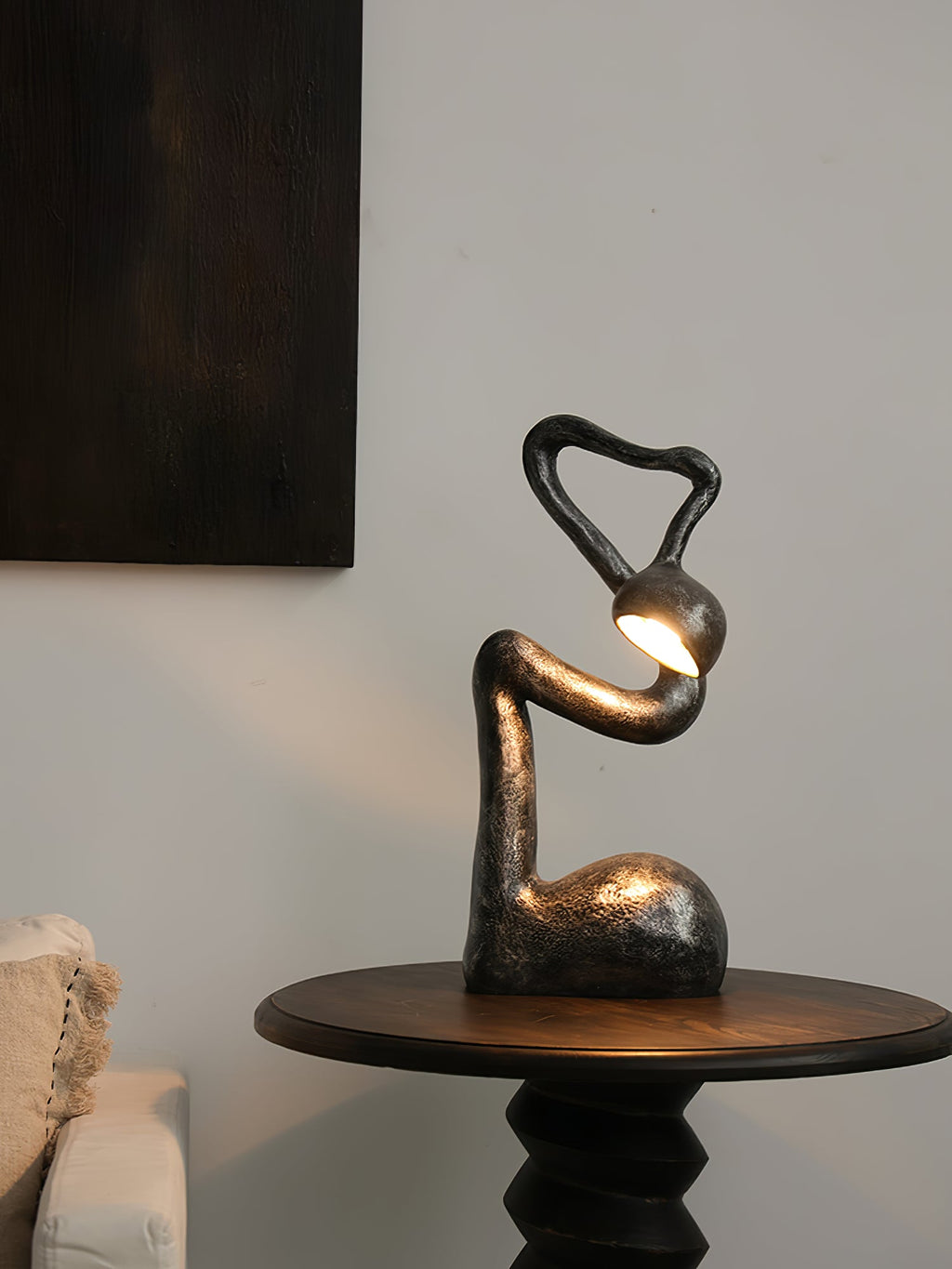 Lampă de masă cu sculptură de smirnă 