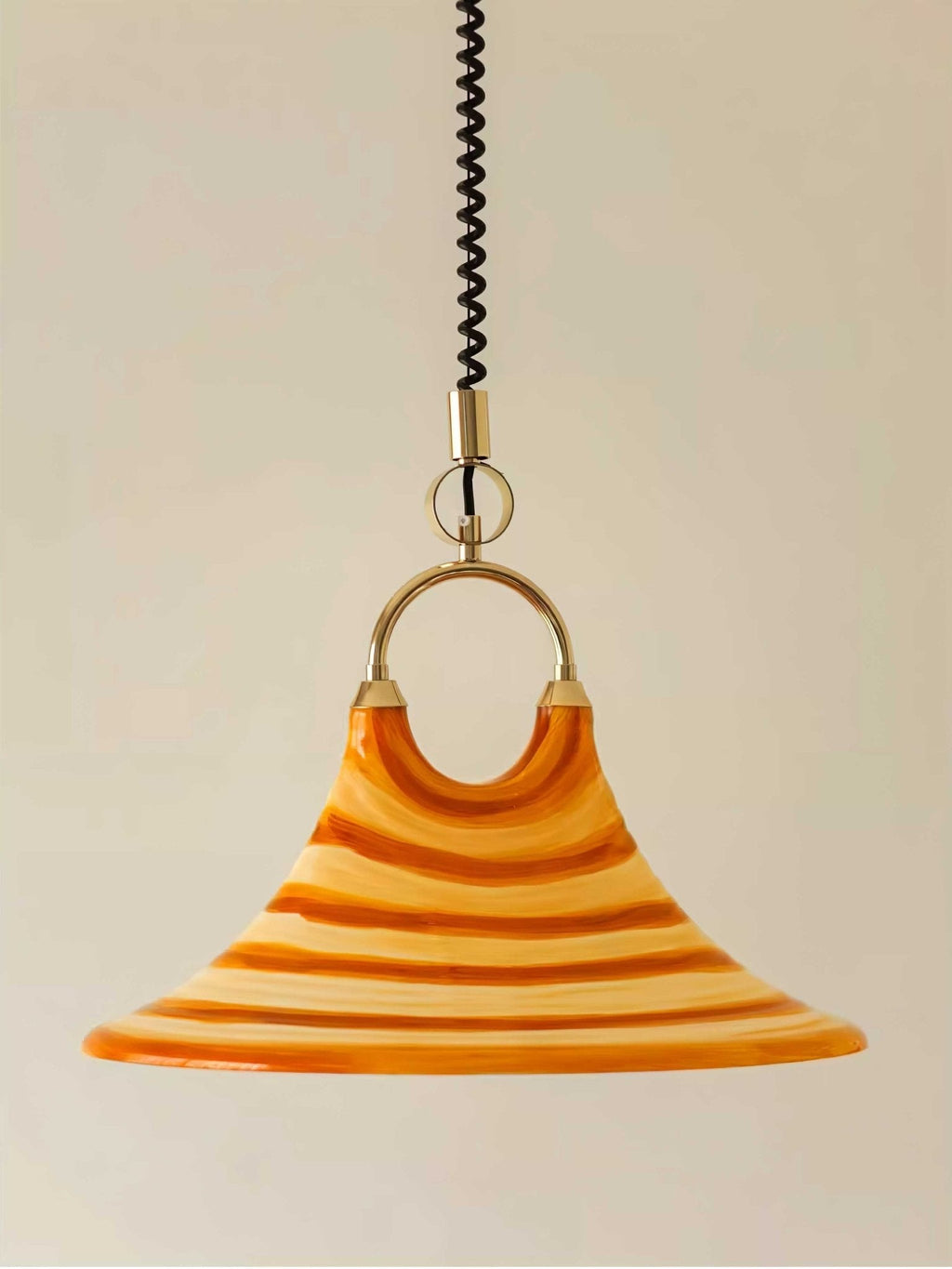Lampă suspendată din sticlă spiralată Solari
