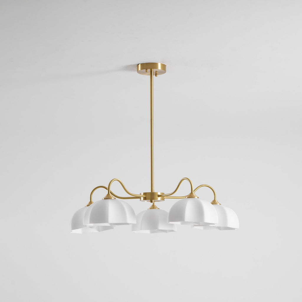 Octagonal Glass Bowl Chandelier