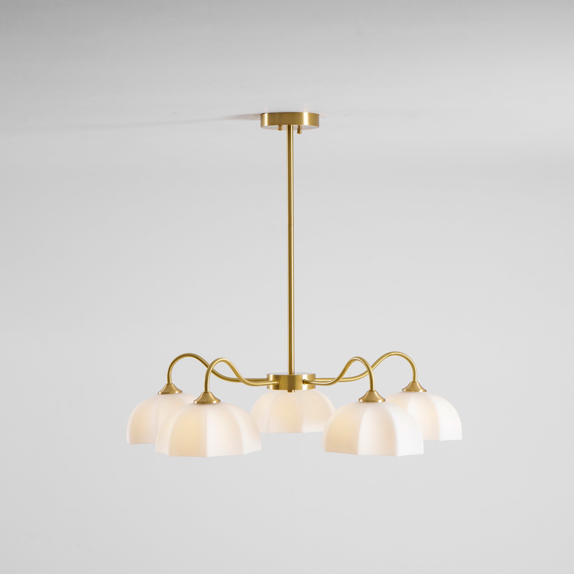 Octagonal Glass Bowl Chandelier