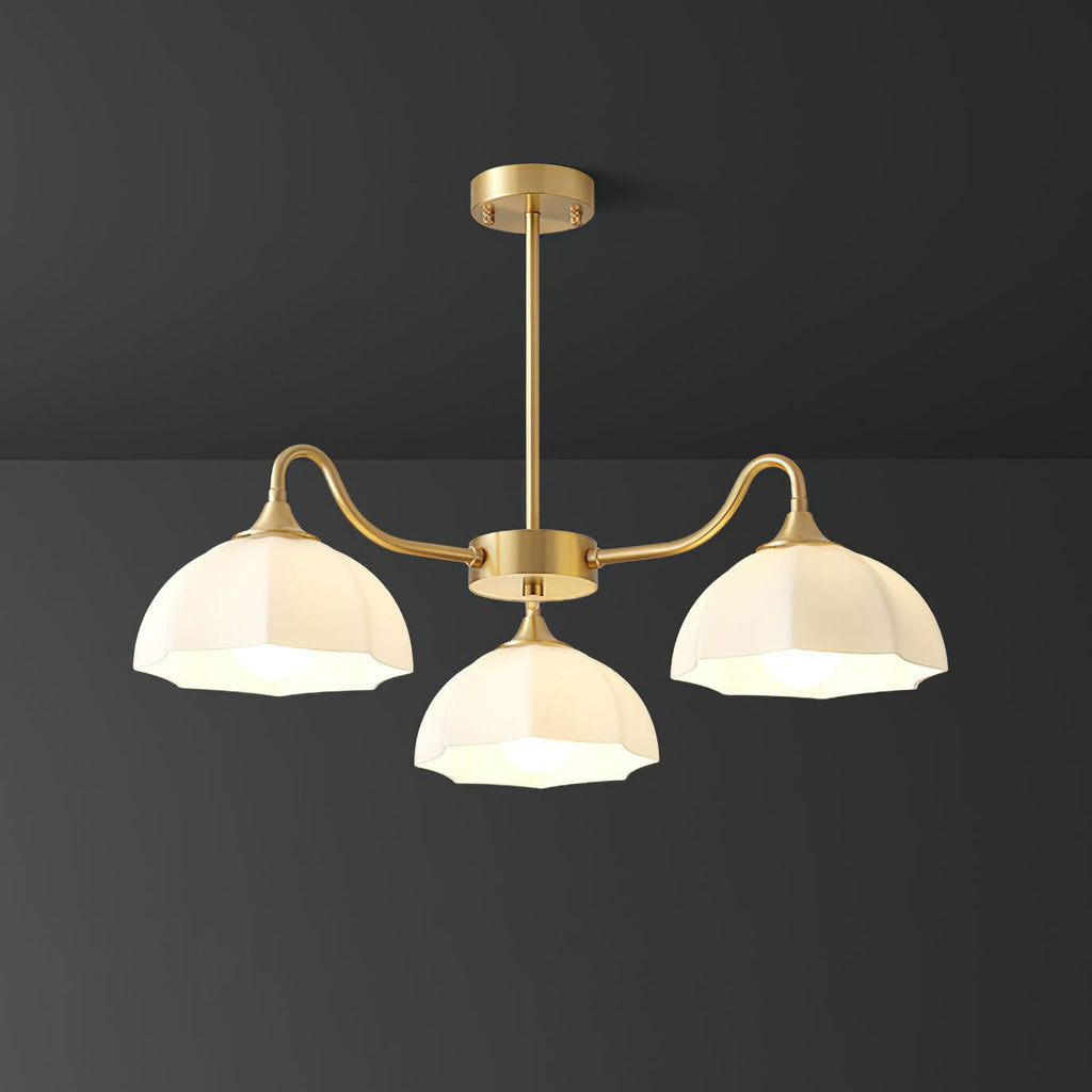Octagonal Glass Bowl Chandelier
