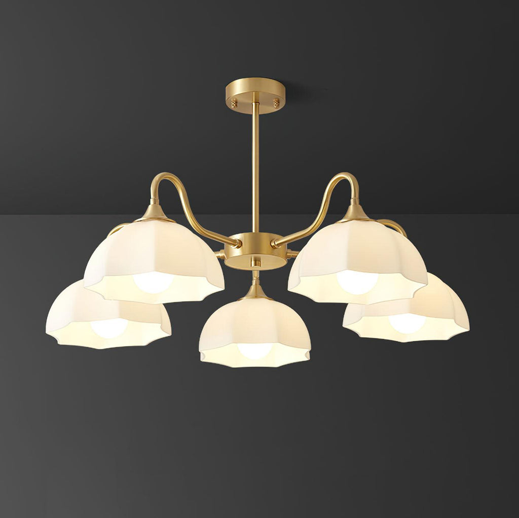 Octagonal Glass Bowl Chandelier