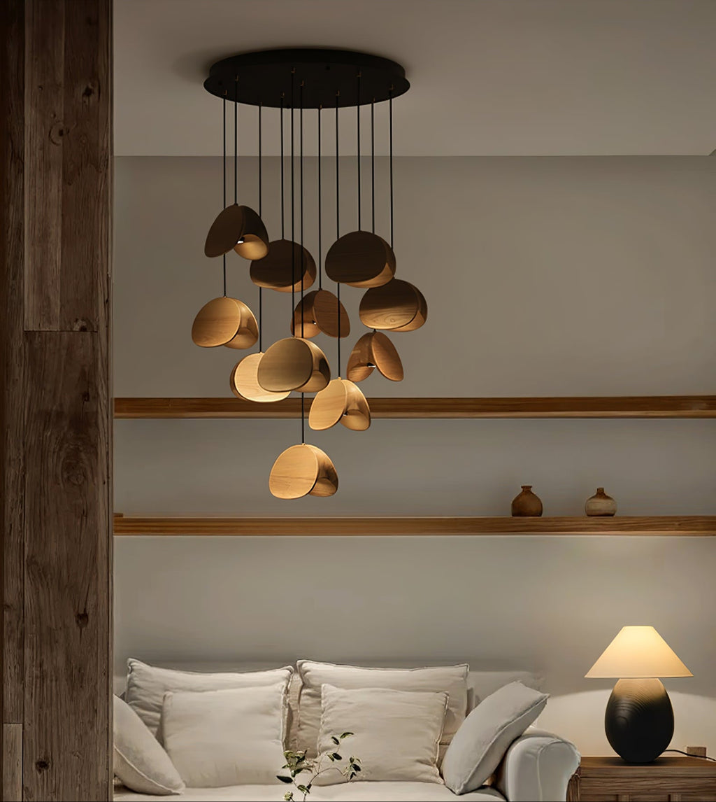Lampă suspendată Orbit Fold Wood 