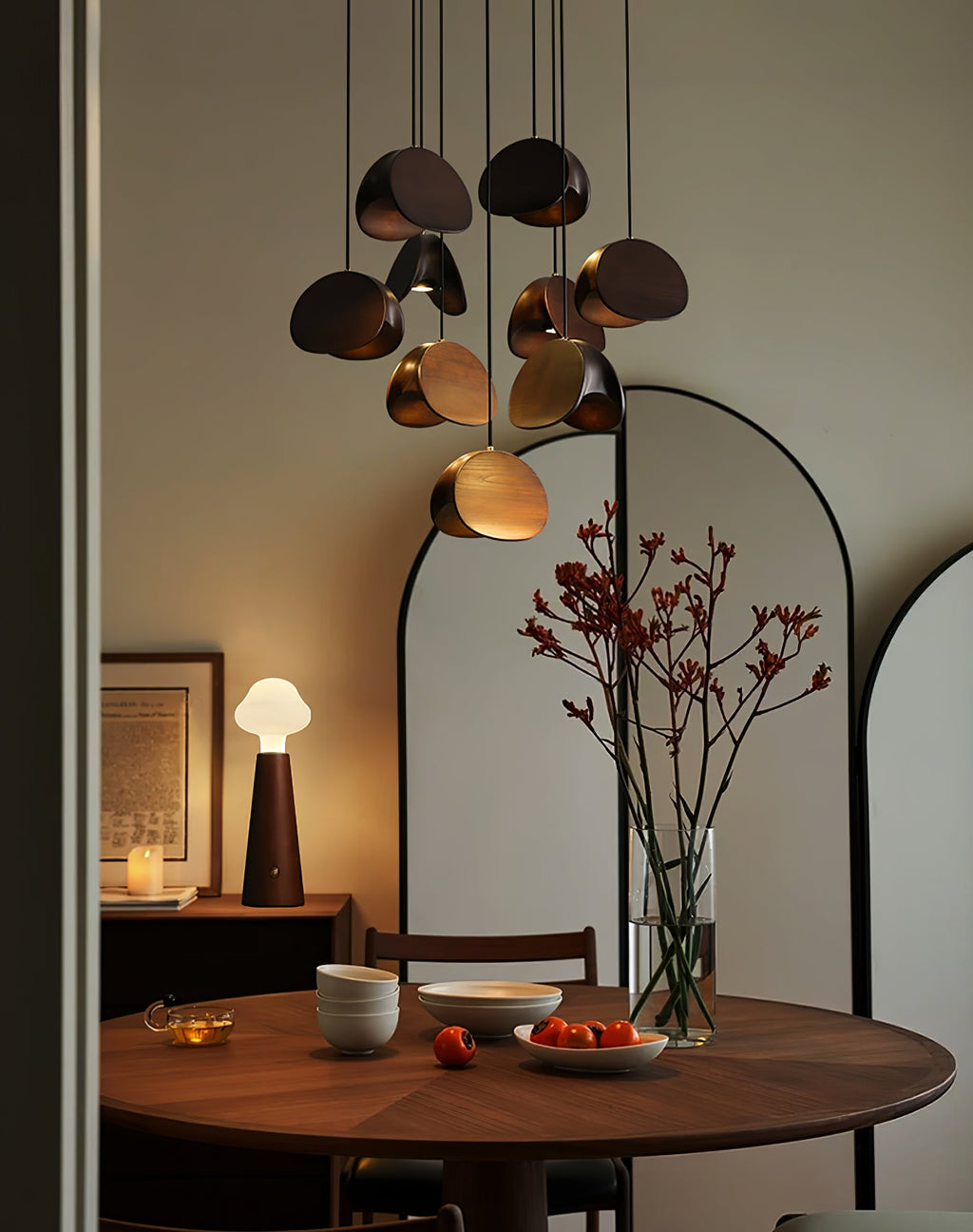 Lampă suspendată Orbit Fold Wood 