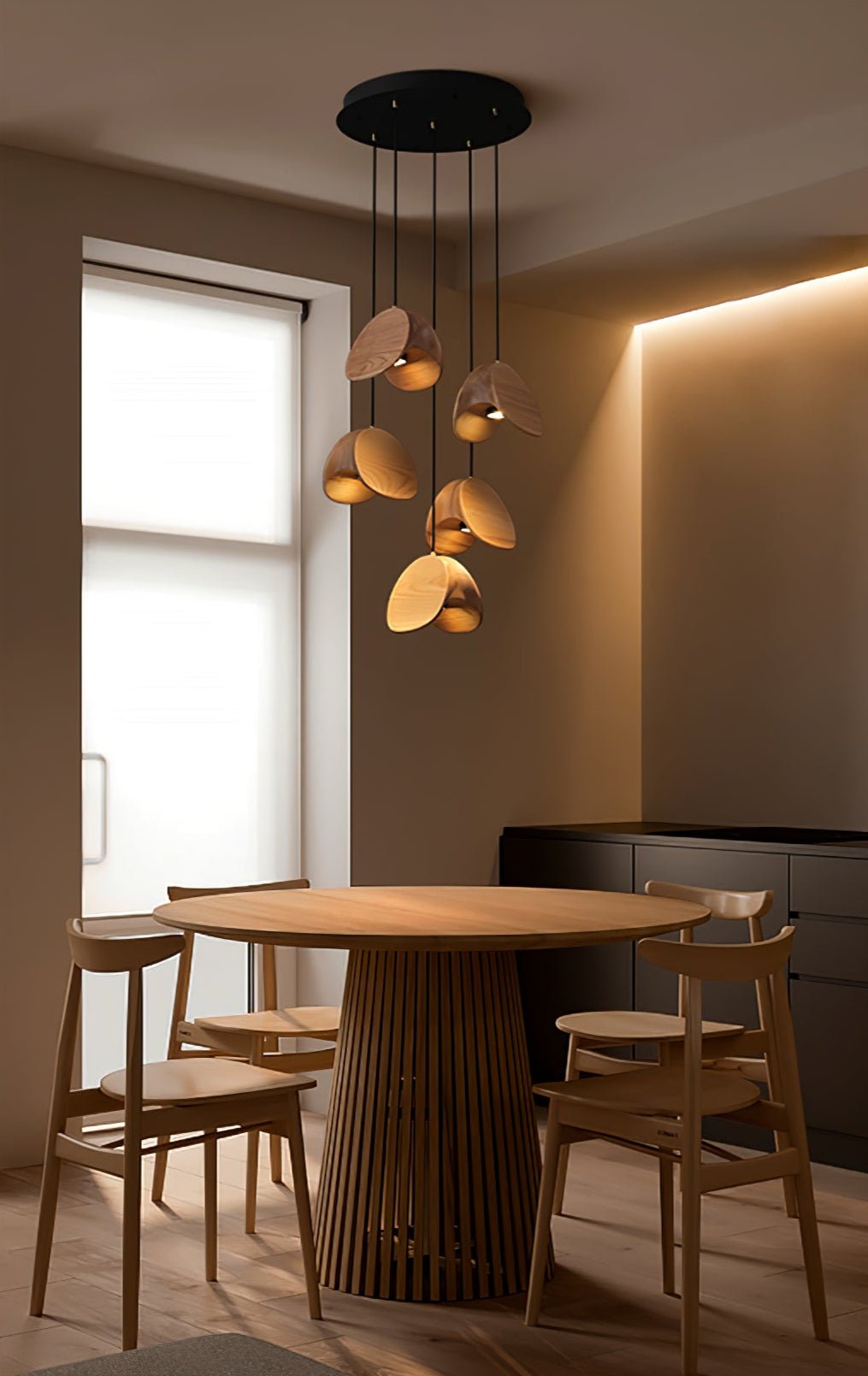 Lampă suspendată Orbit Fold Wood 