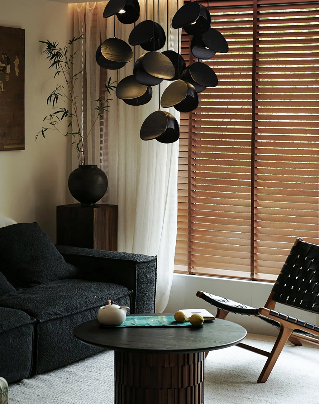 Lampă suspendată Orbit Fold Wood 