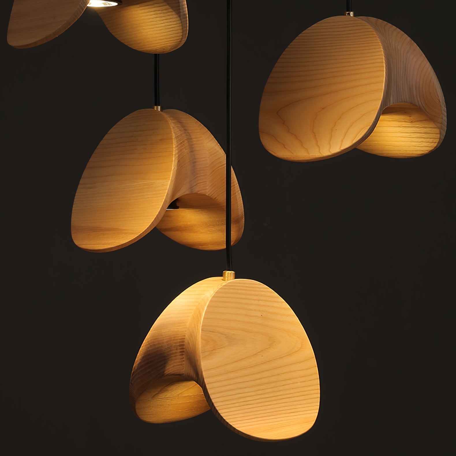 Lampă suspendată Orbit Fold Wood 