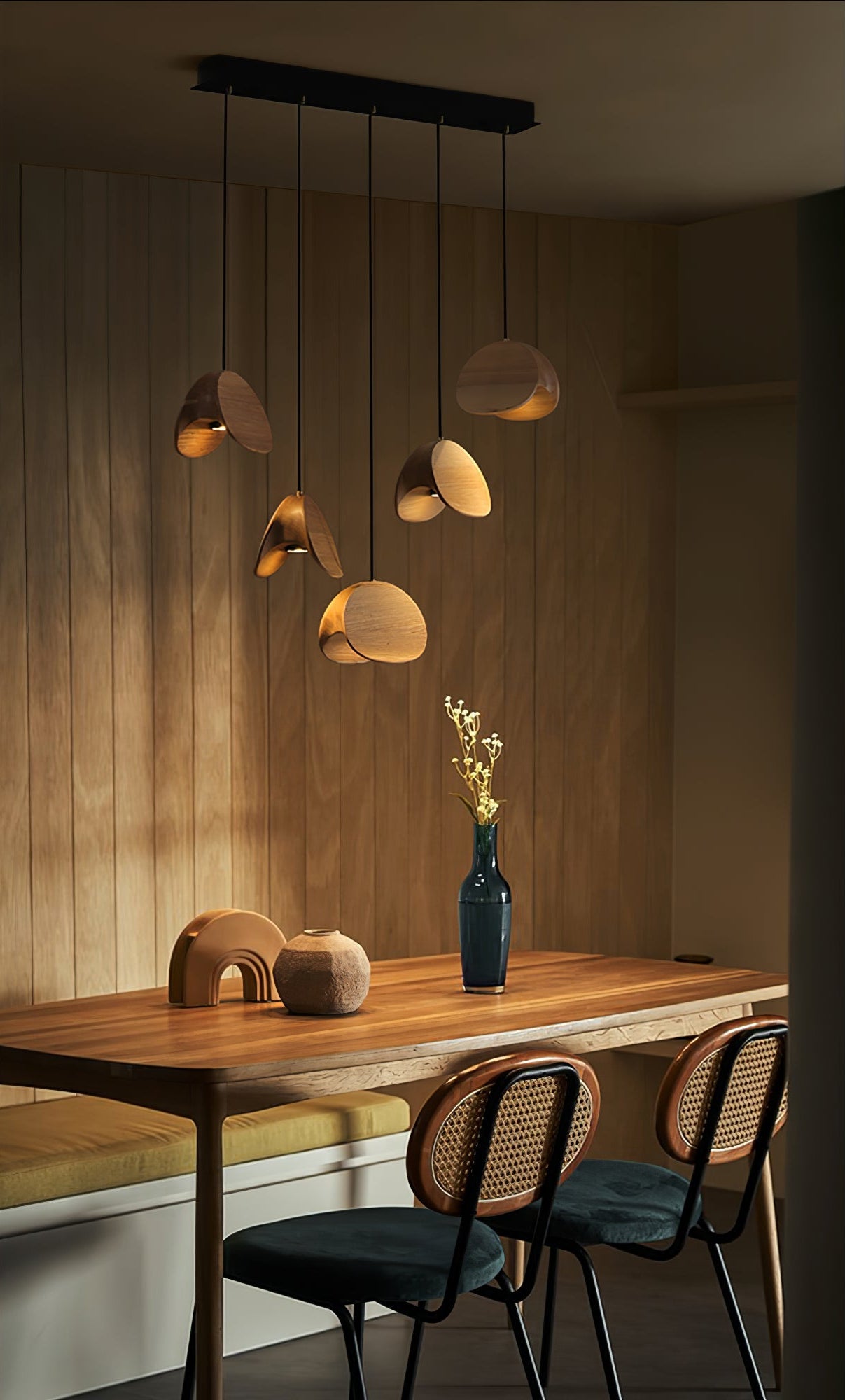 Lampă suspendată Orbit Fold Wood 
