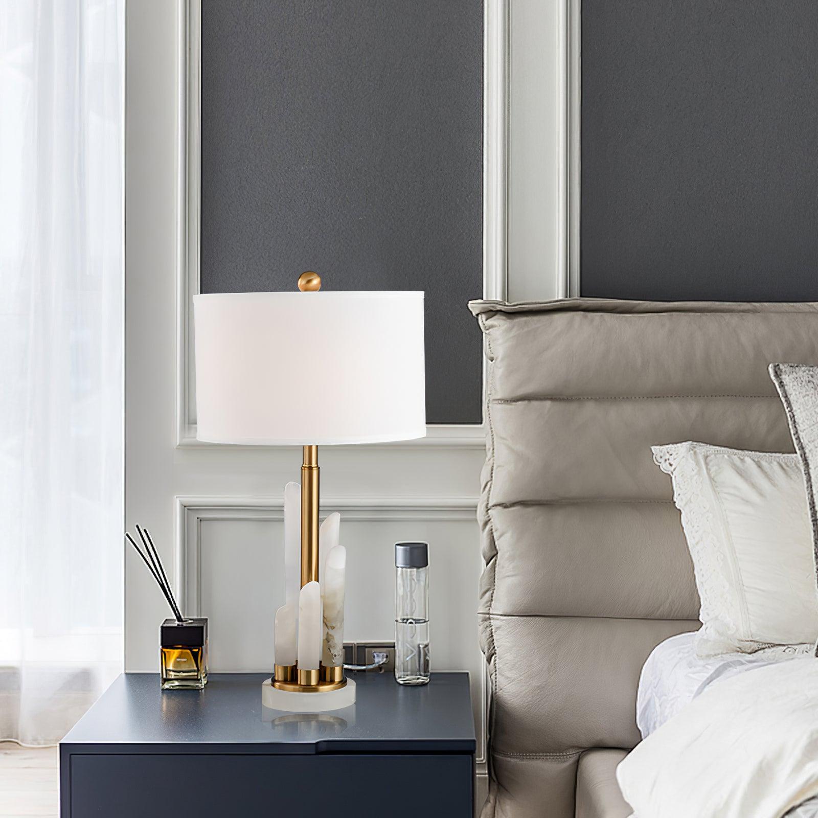 Orbit Metal Alabaster Table Lamp