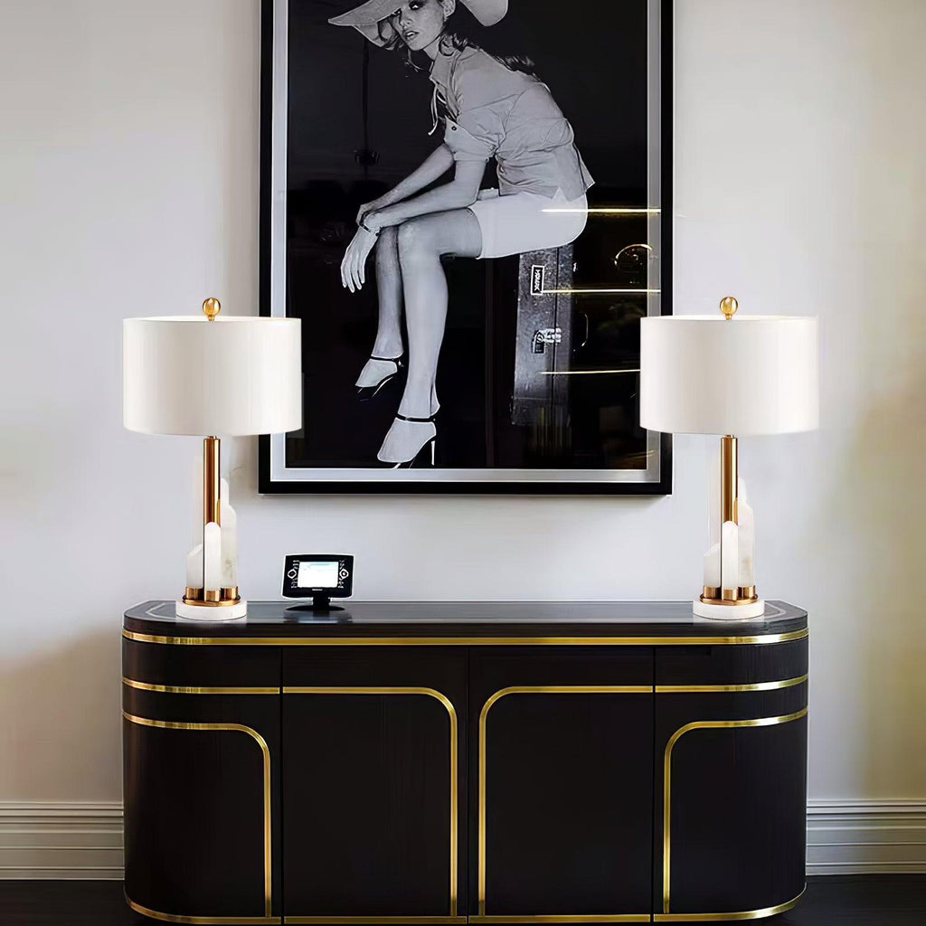 Orbit Metal Alabaster Table Lamp