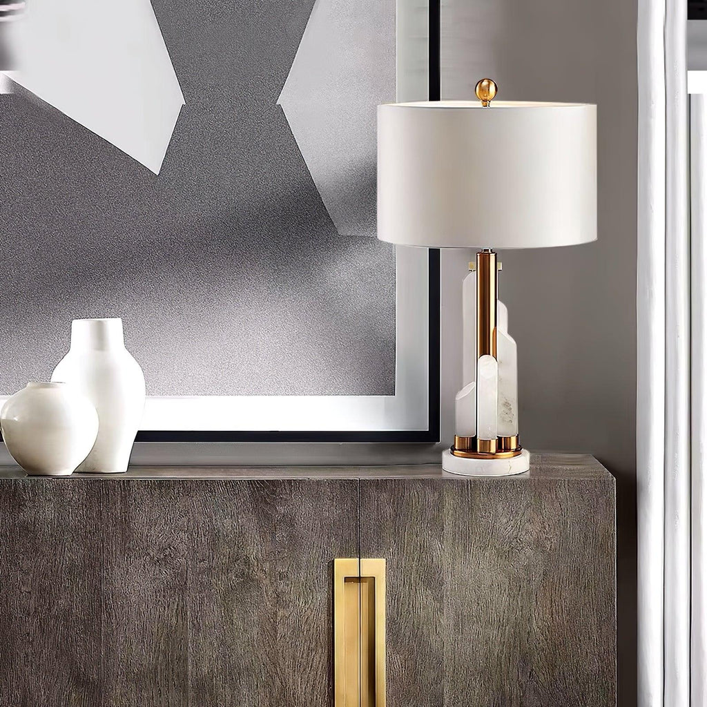 Orbit Metal Alabaster Table Lamp