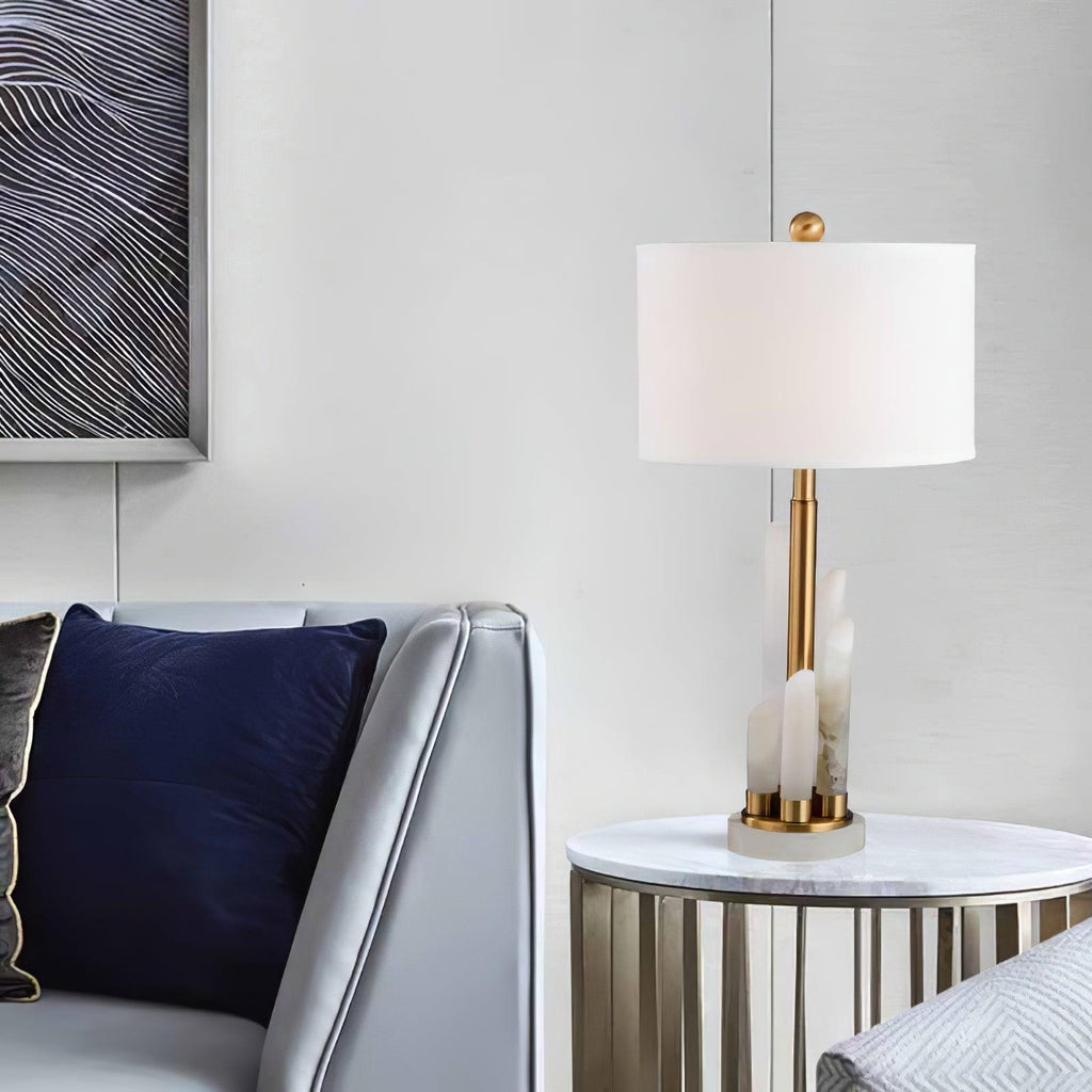 Orbit Metal Alabaster Table Lamp