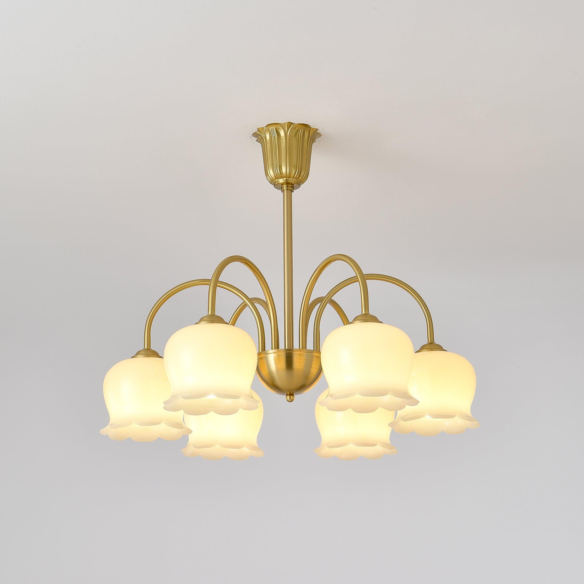 Orchids Brass Chandelier - Vakkerlight