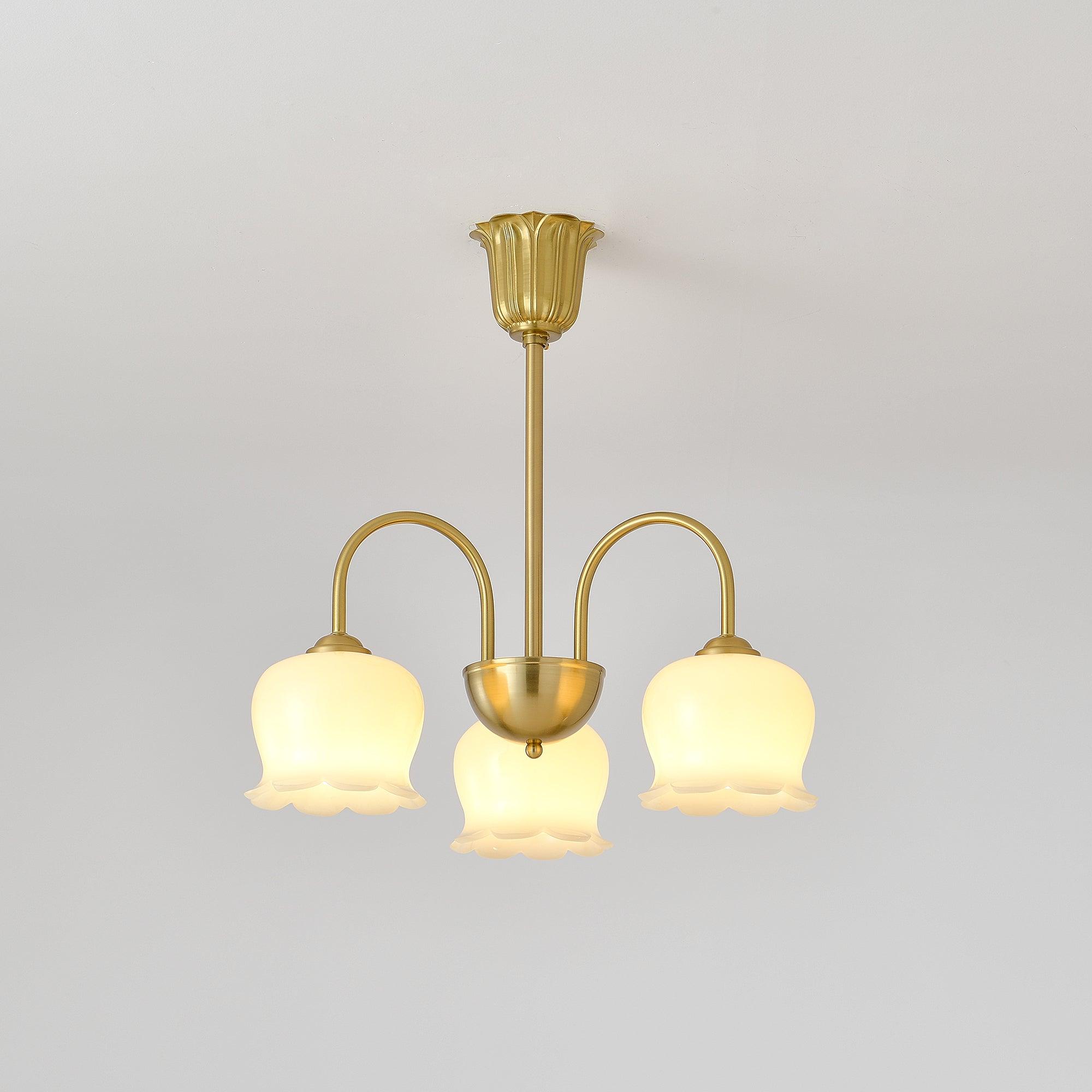 Orchids Brass Chandelier - Vakkerlight