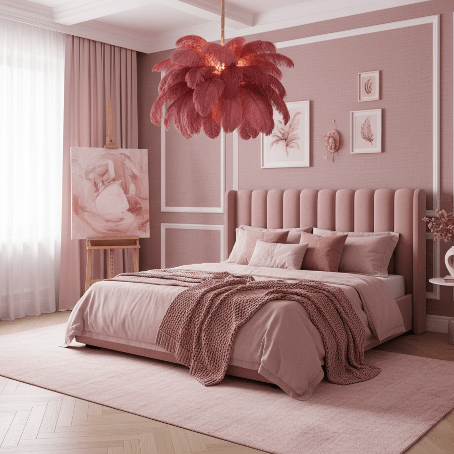 Ostrich Feather Chandelier