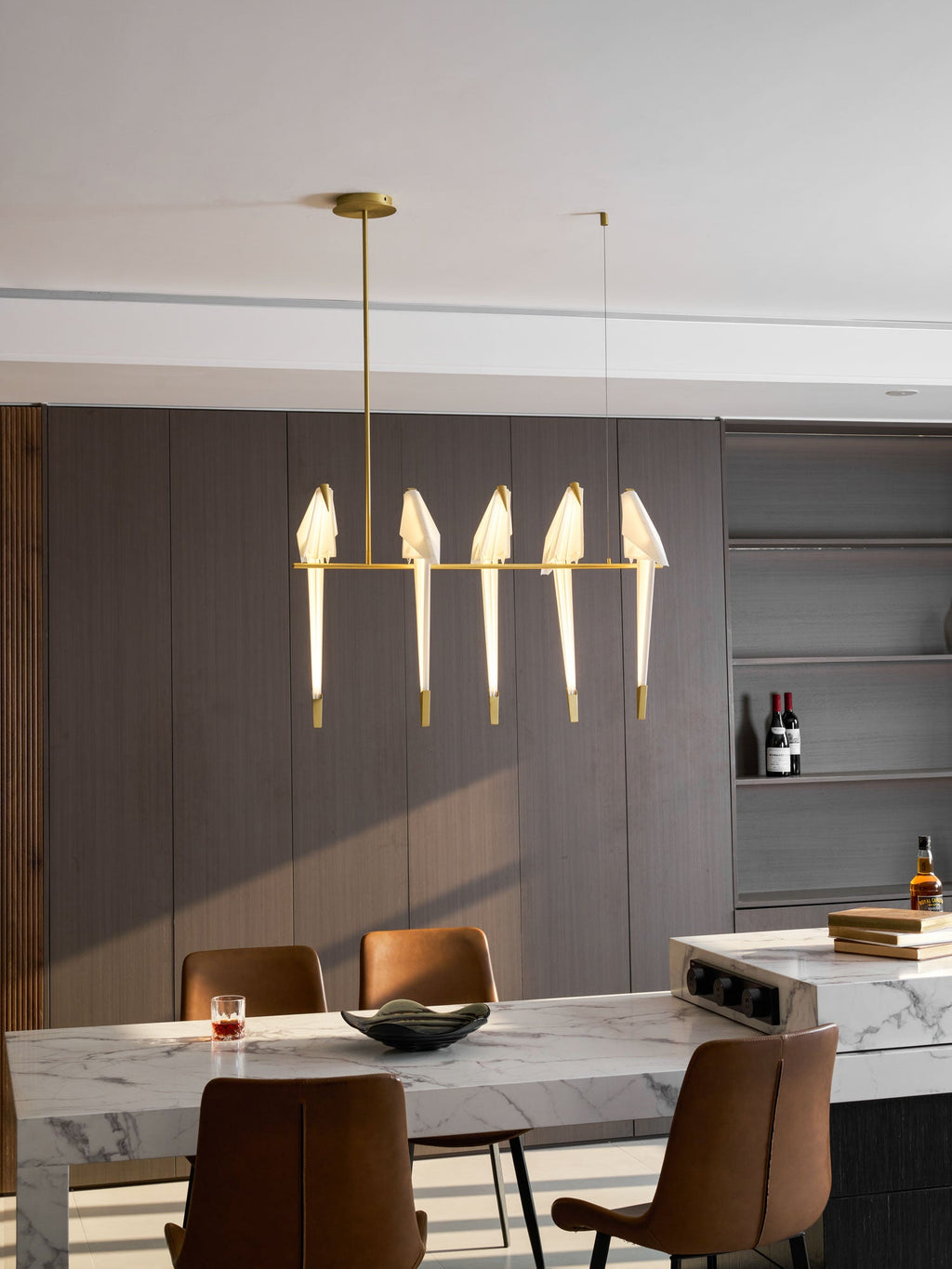 Paper Crane Bird LED Chandelier