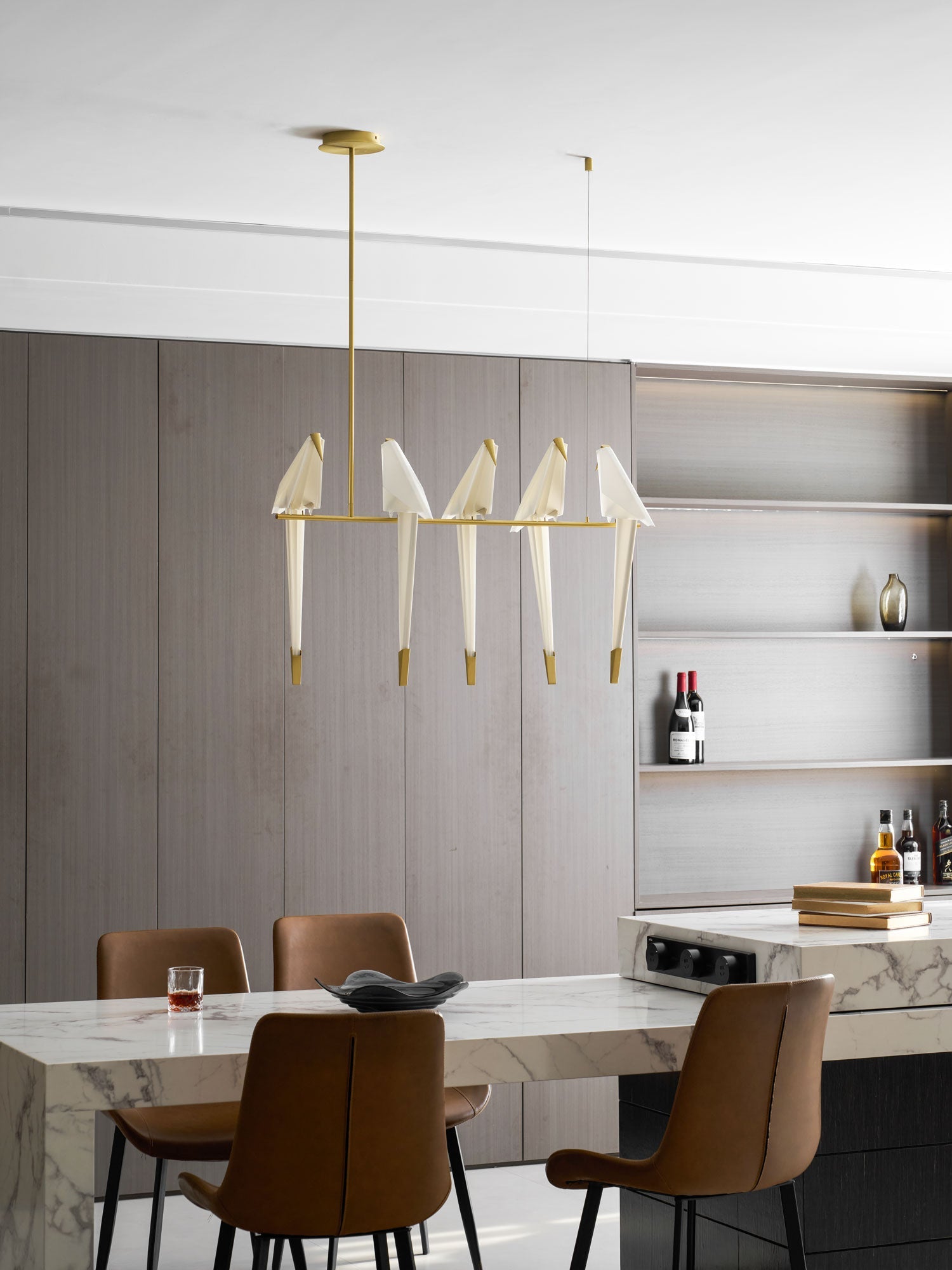 Paper Crane Bird LED Chandelier