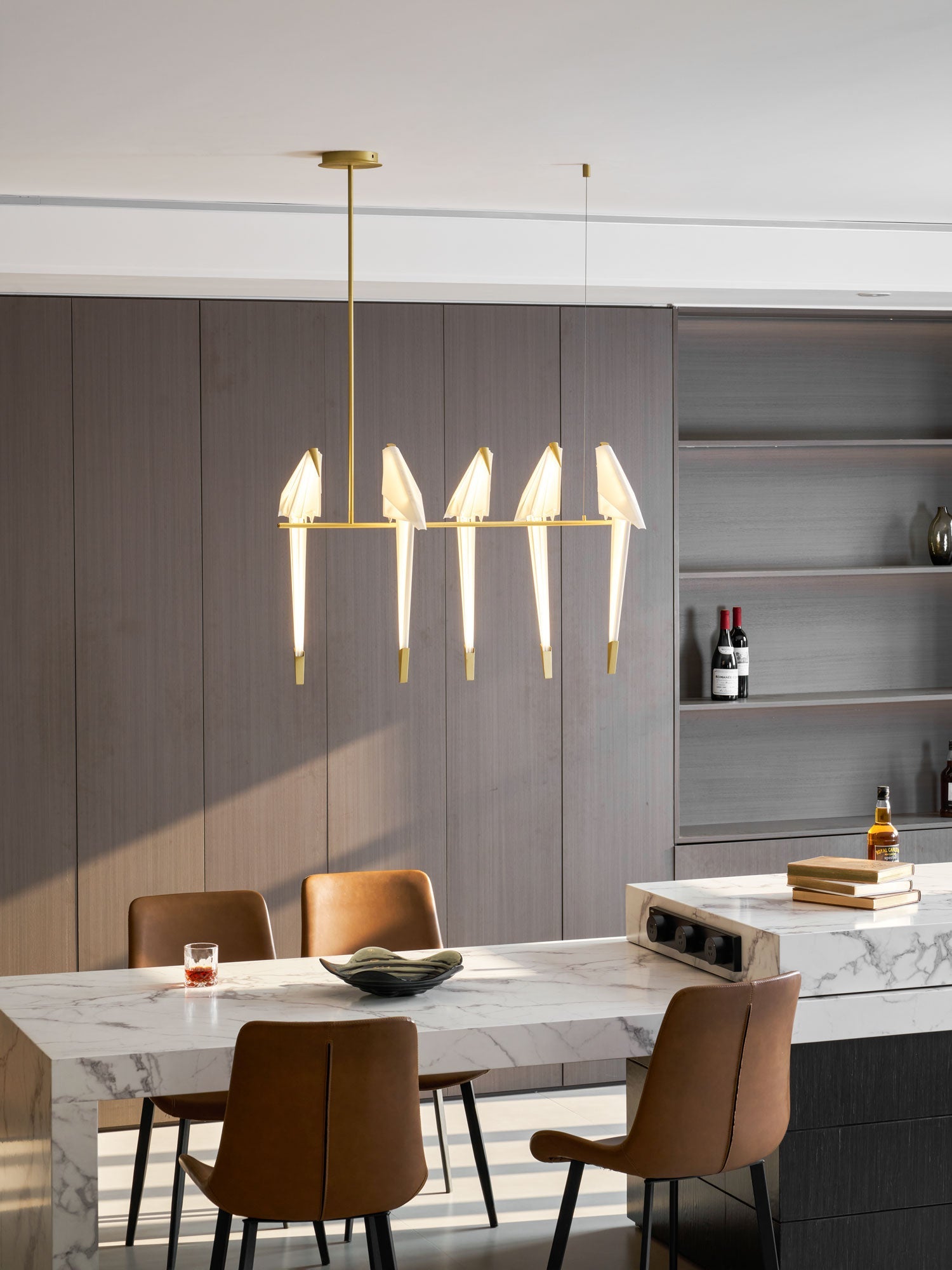 Paper Crane Bird LED Chandelier